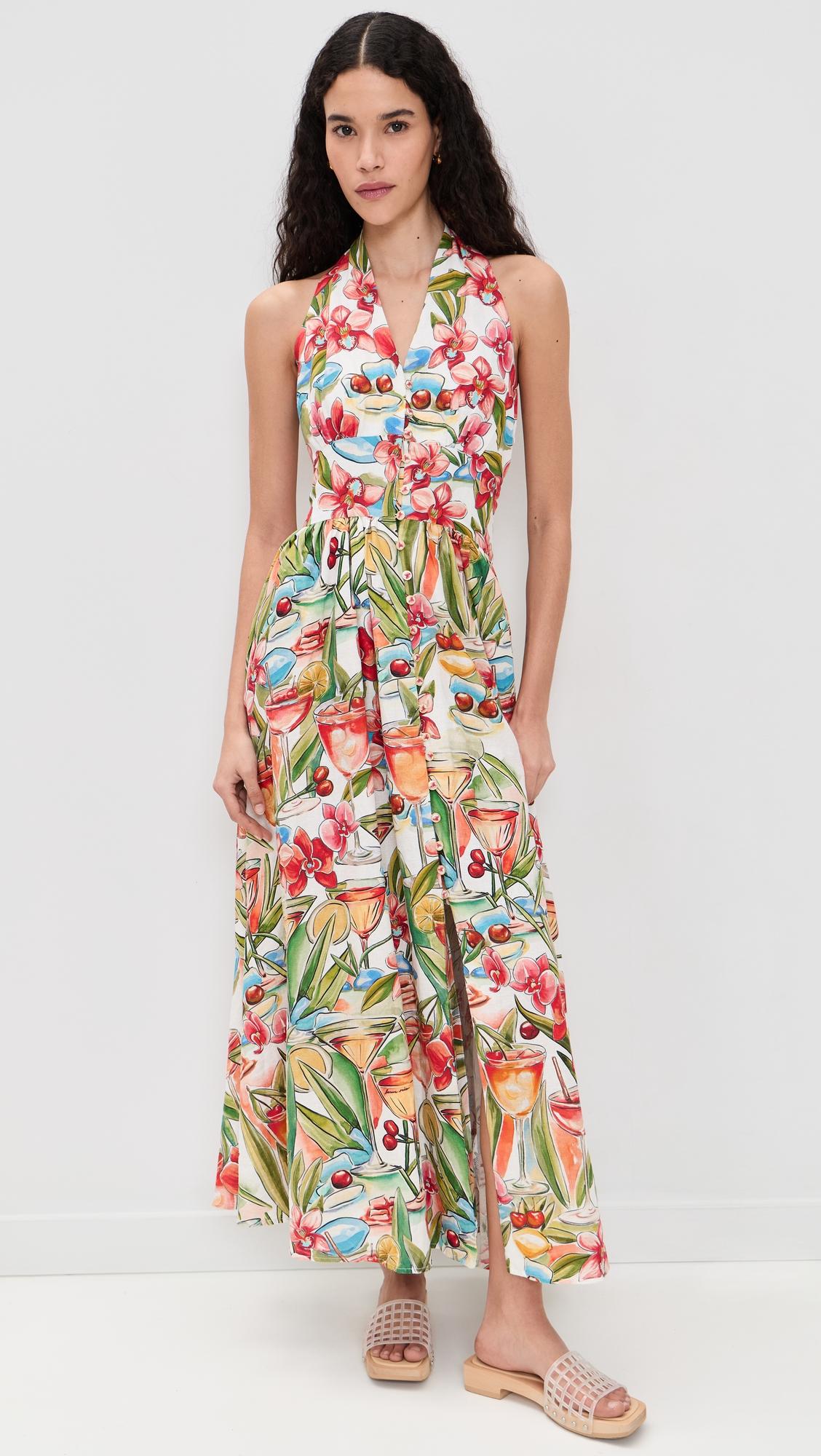 cocktail halter maxi dress