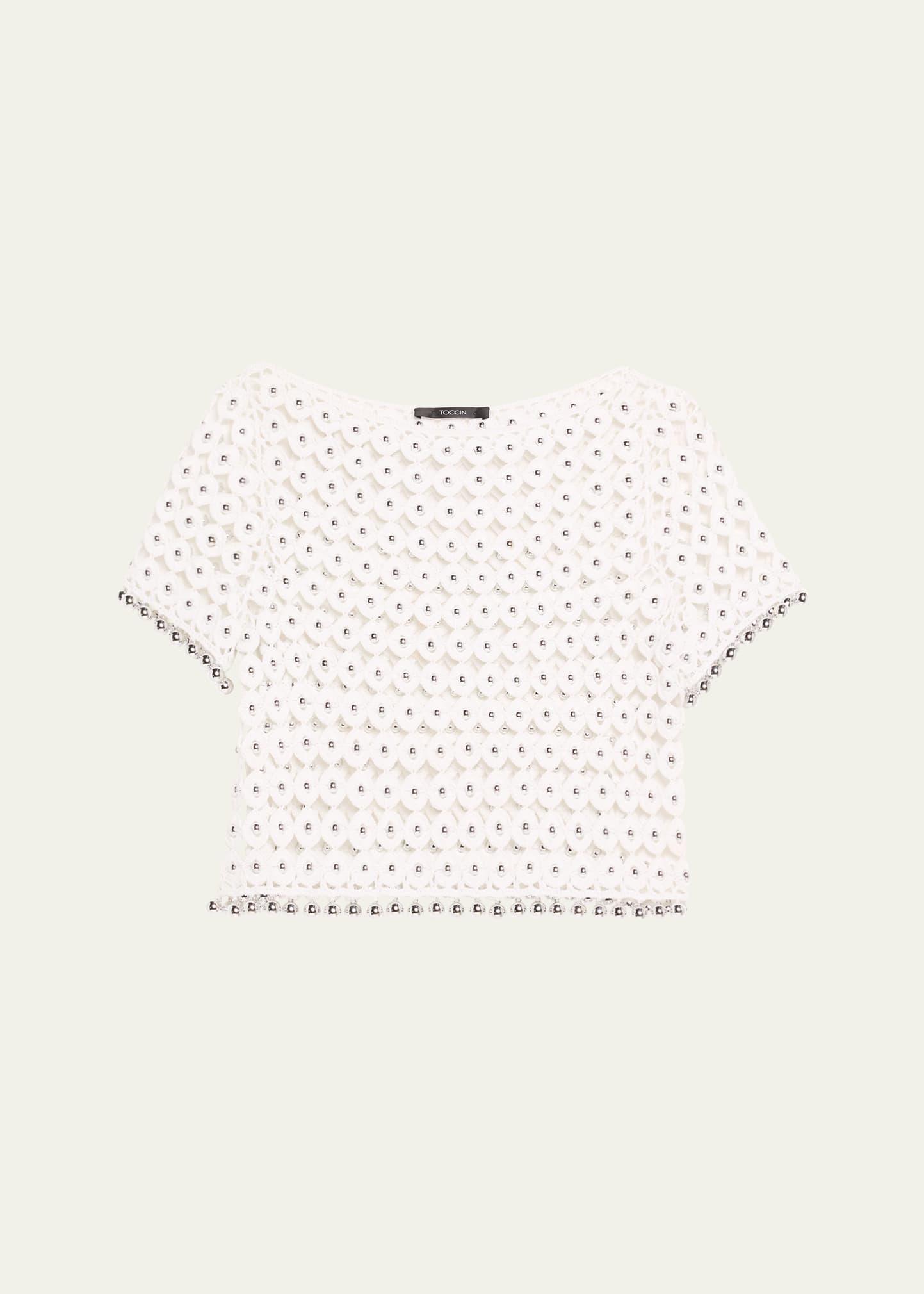 coco boat-neck crochet top