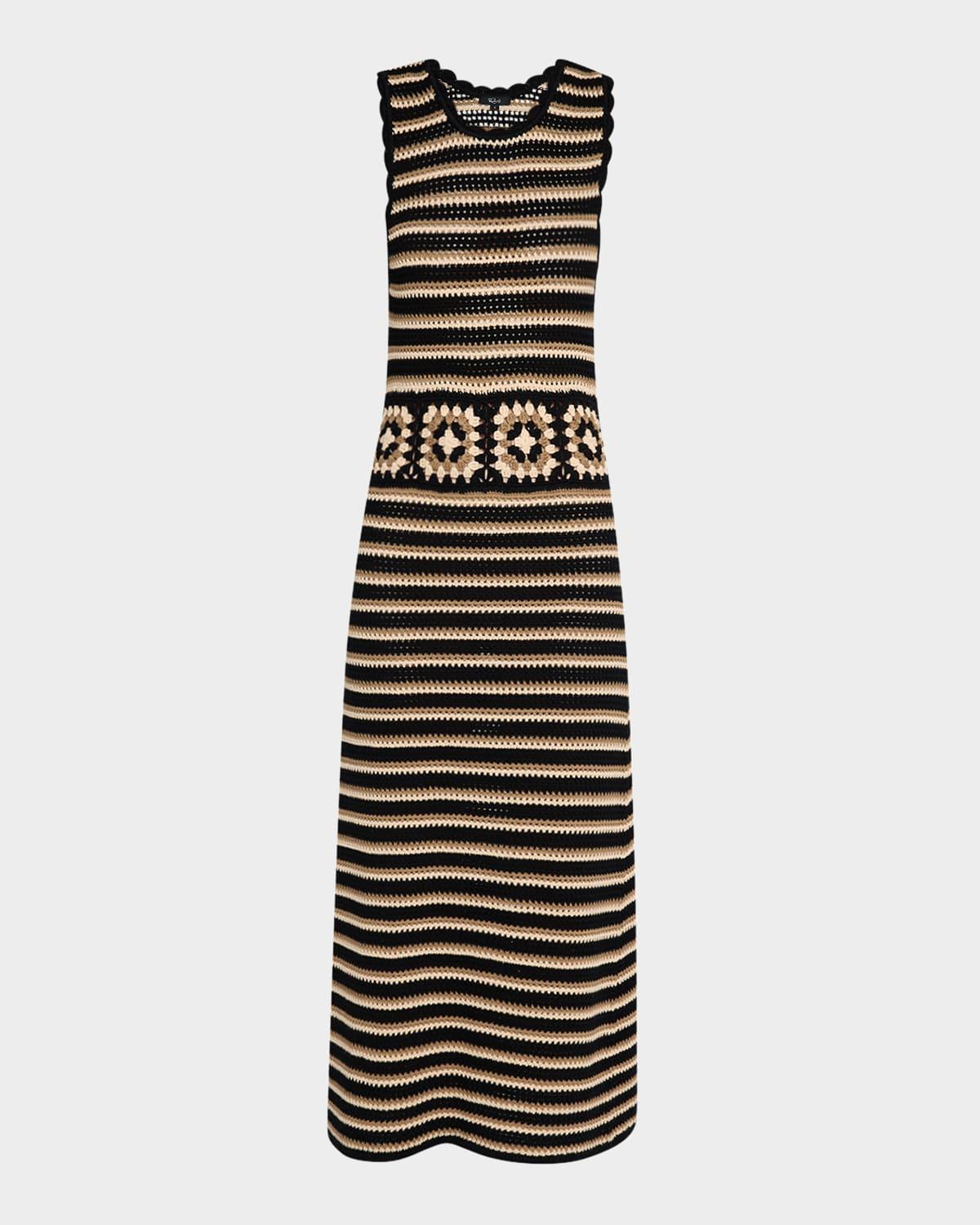 coco crochet-knit midi dress
