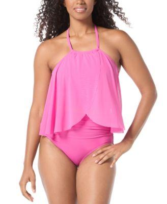 coco reef womens quartz mesh underwire tankini top impulse high waist bikini bottoms