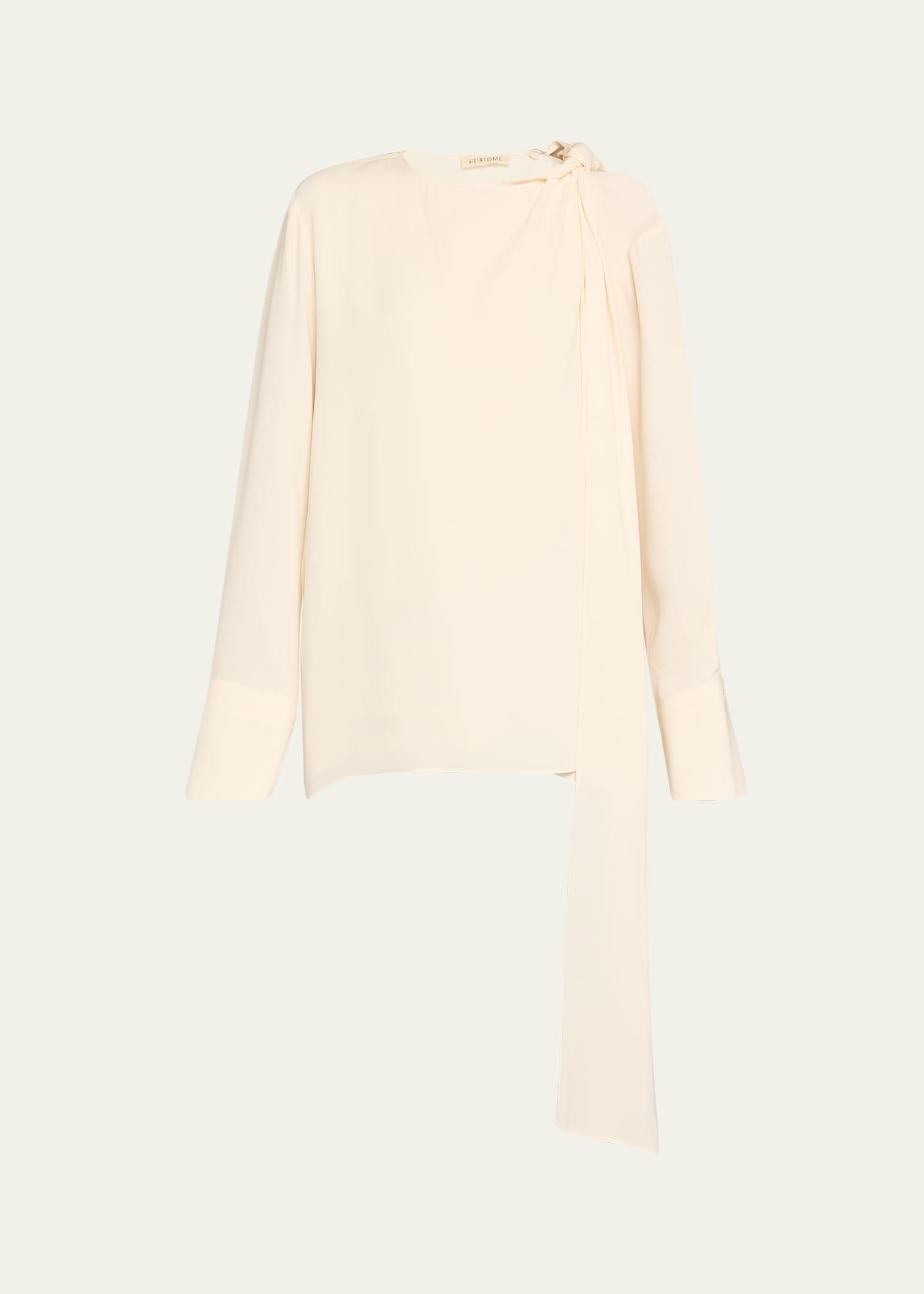coco tie-shoulder silk blouse