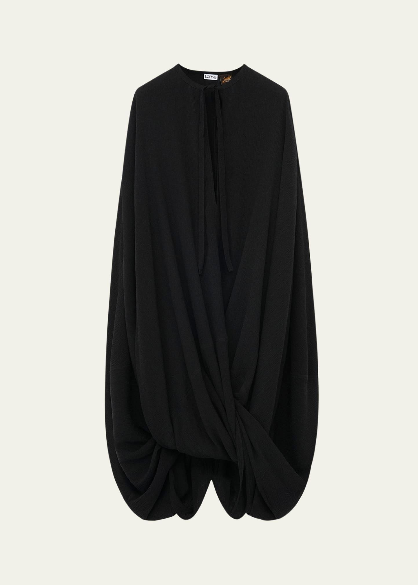 cocoon draped keyhole twisted dress