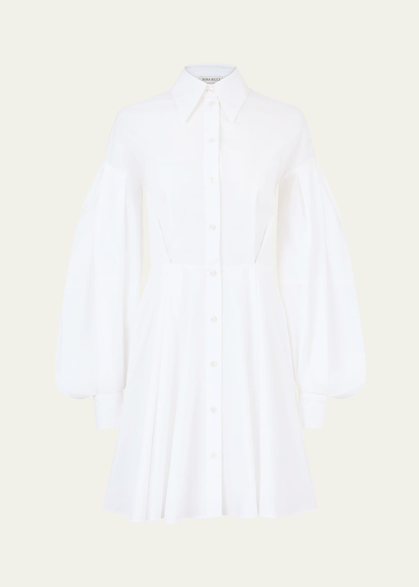cocoon sleeve poplin mini dress