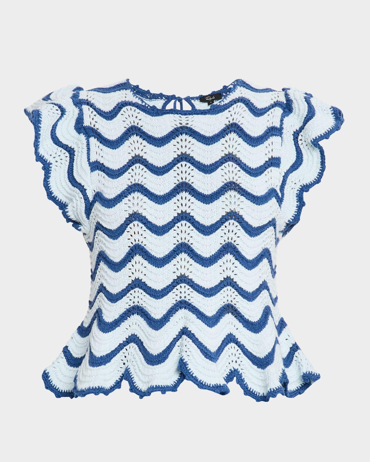 coen crochet flutter-sleeve top