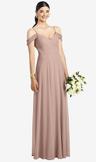 cold-shoulder v-back chiffon maxi dress