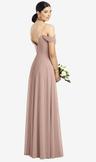cold-shoulder v-back chiffon maxi dress