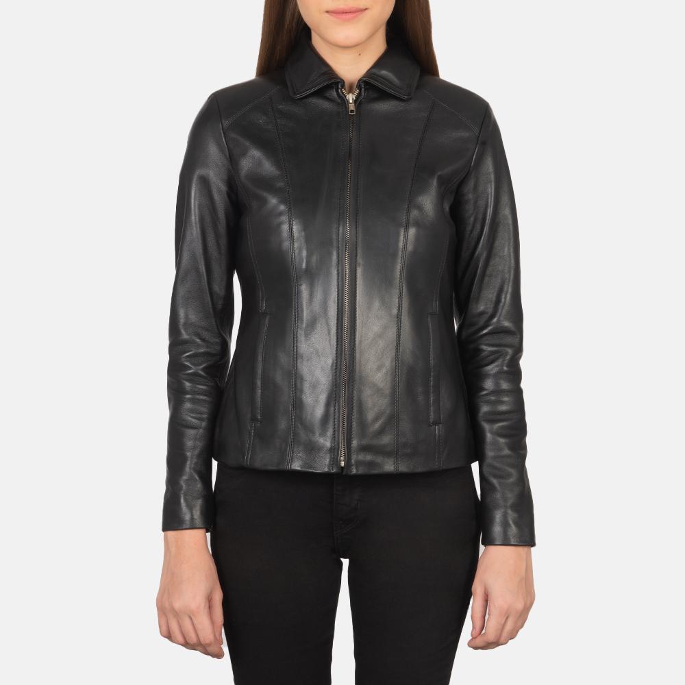 colette black leather jacket