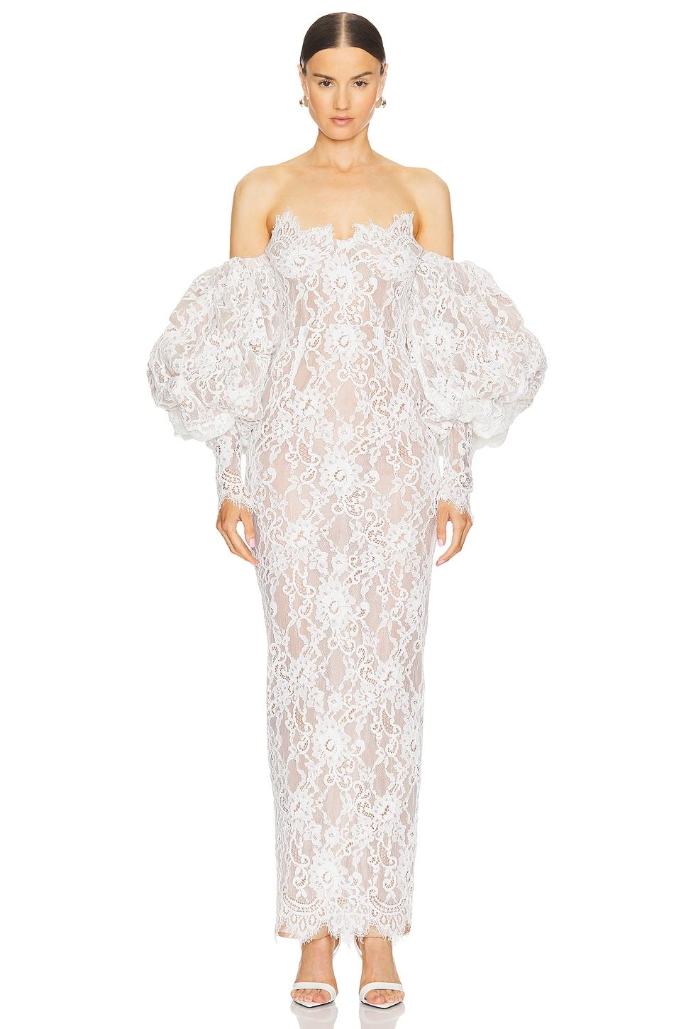 colette blanc off the shoulder gown