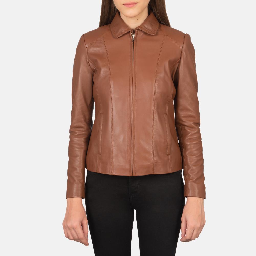 colette brown leather jacket