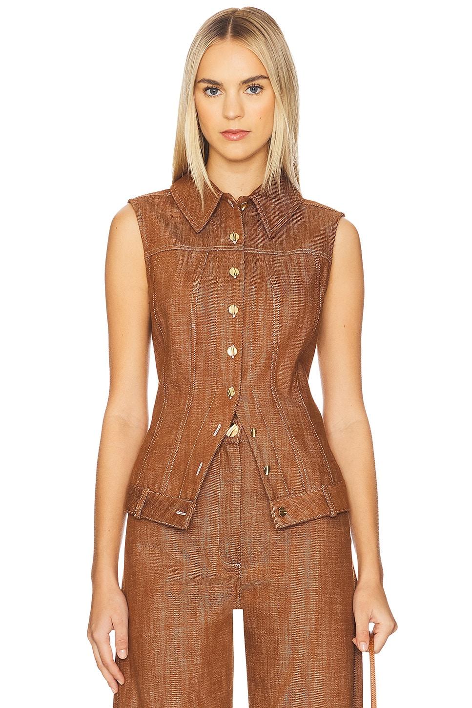 collared button down vest