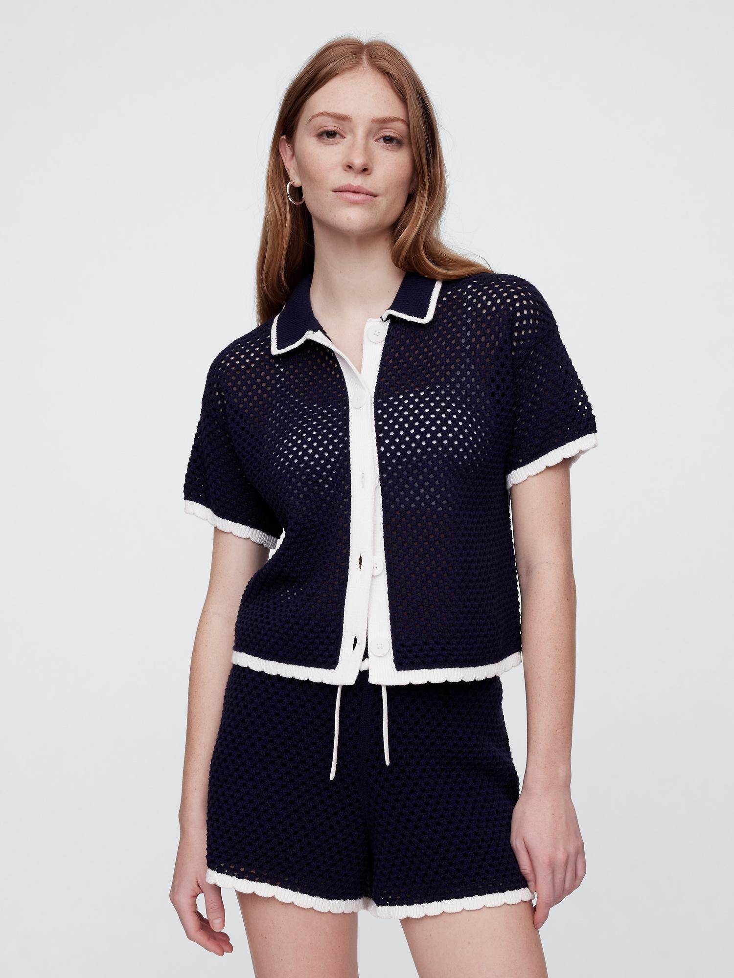 collared crochet cardigan
