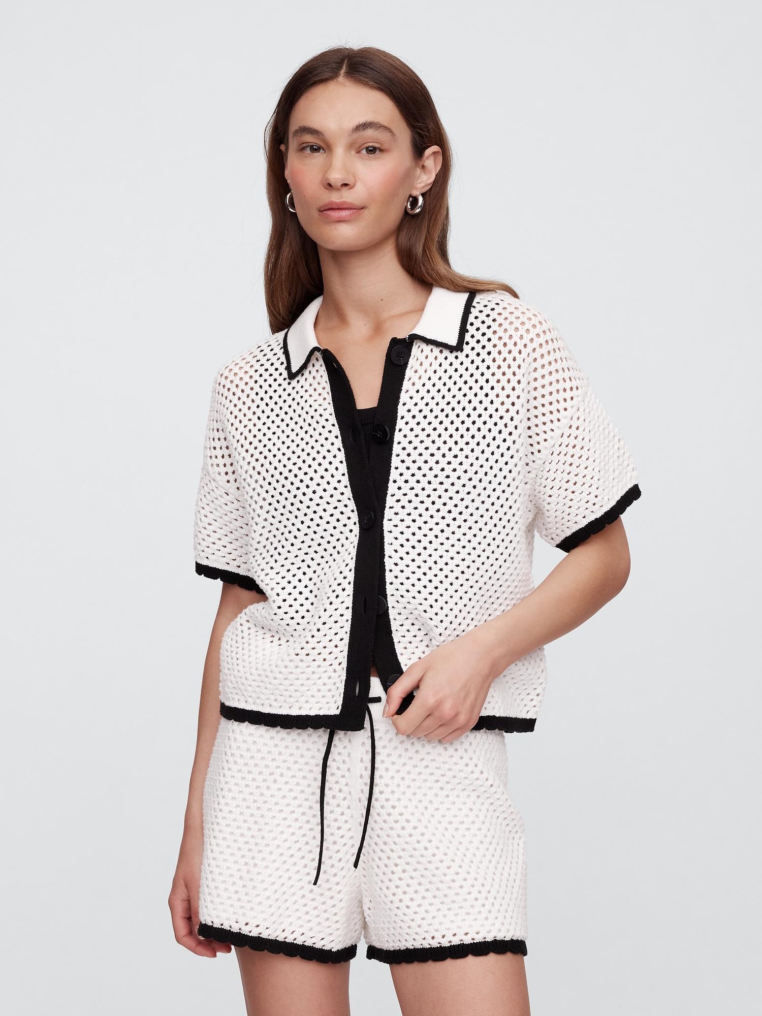 collared crochet cardigan