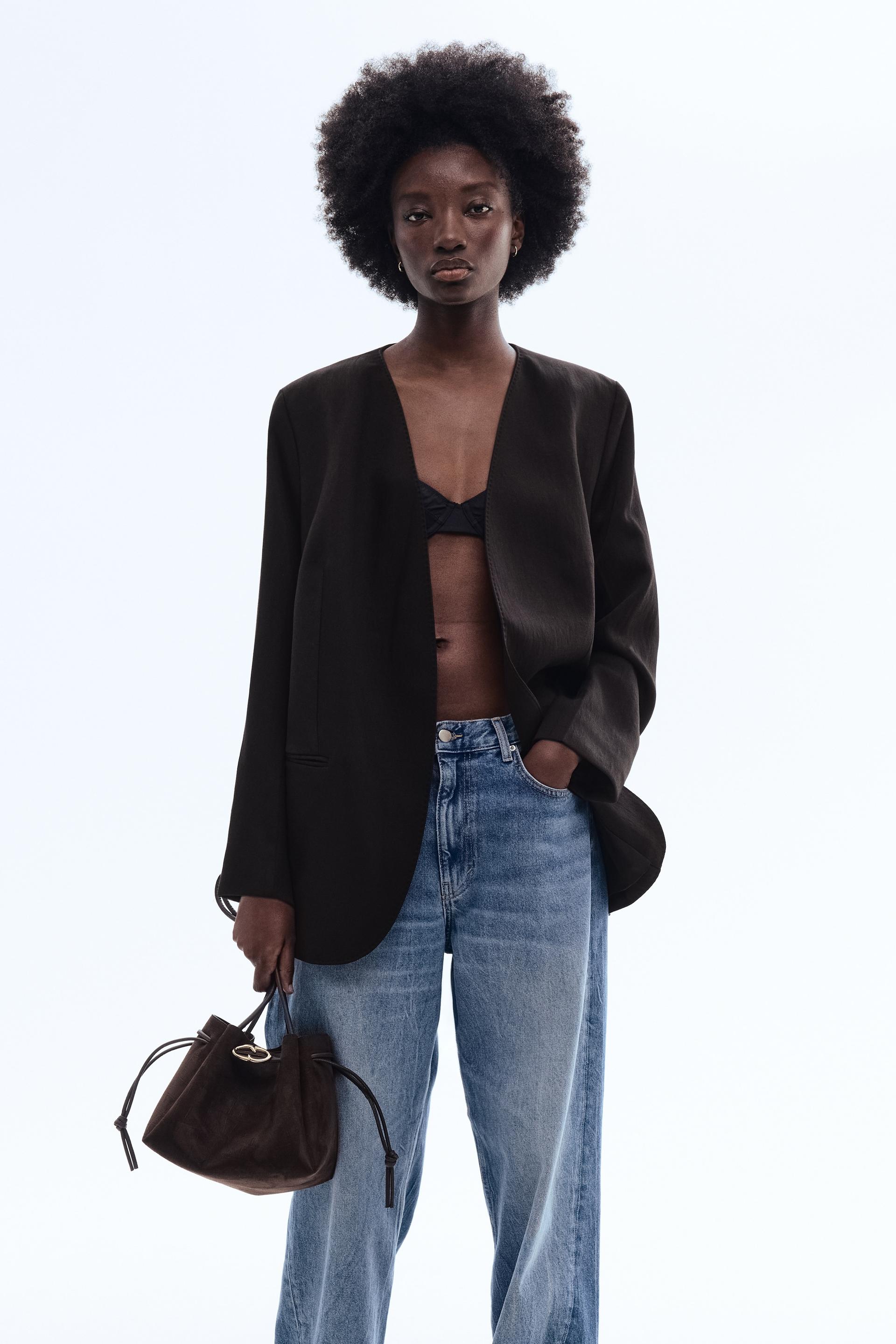 collarless blazer