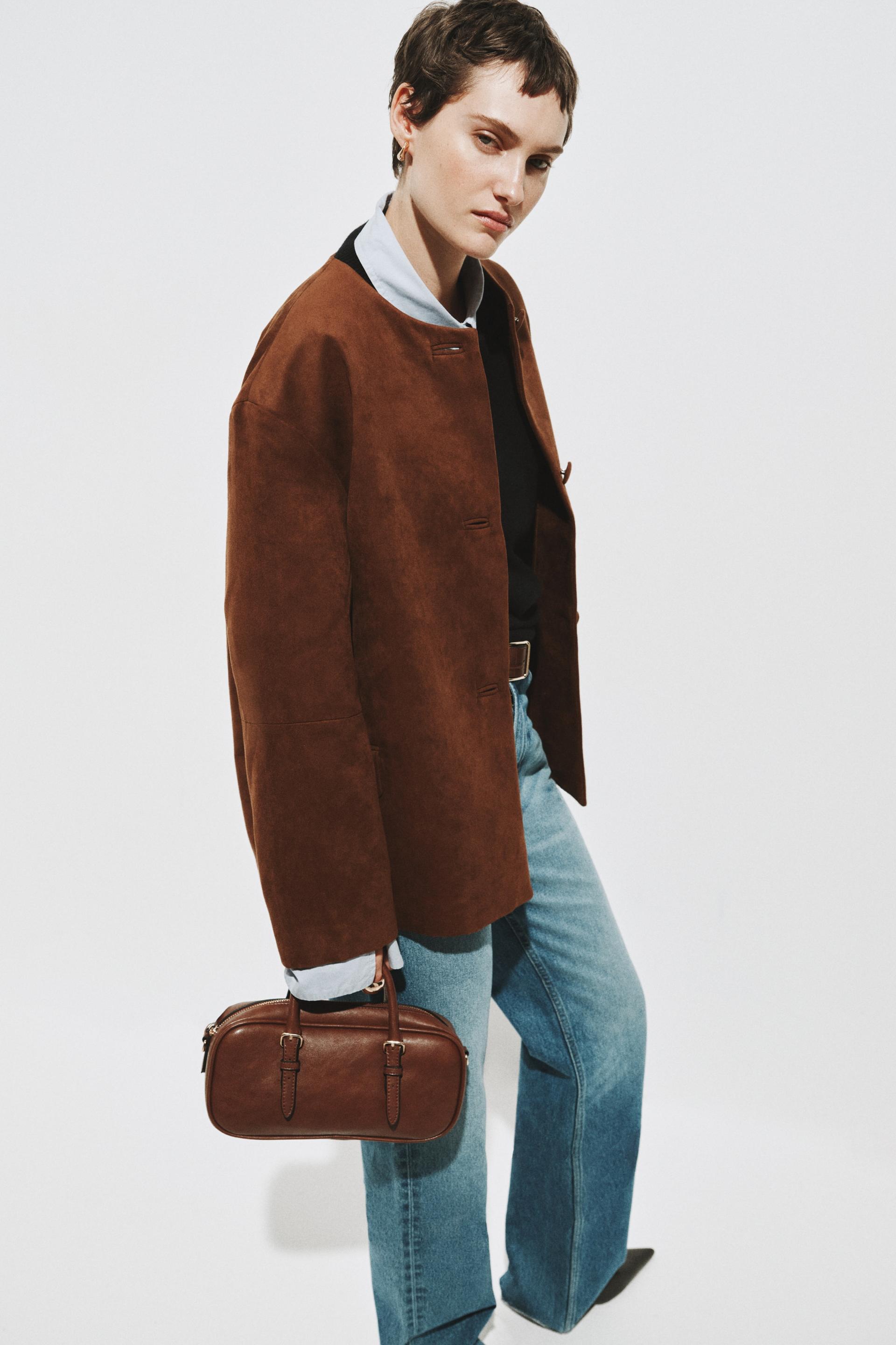 collarless jacket