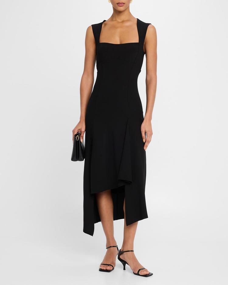 collas sleeveless high-low midi dress