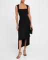 collas sleeveless high-low midi dress