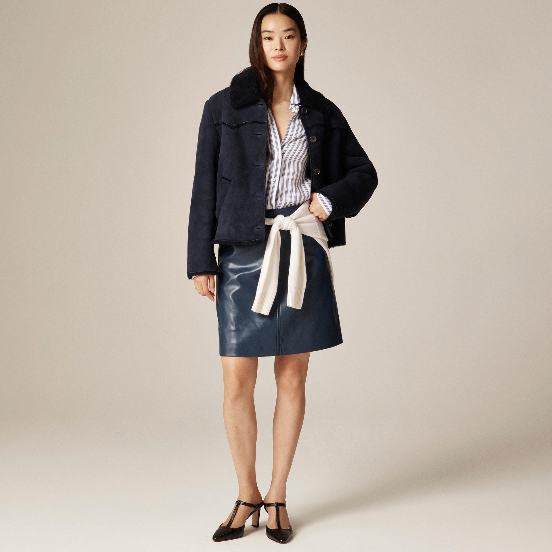 collection fairfax skirt in studded faux leather