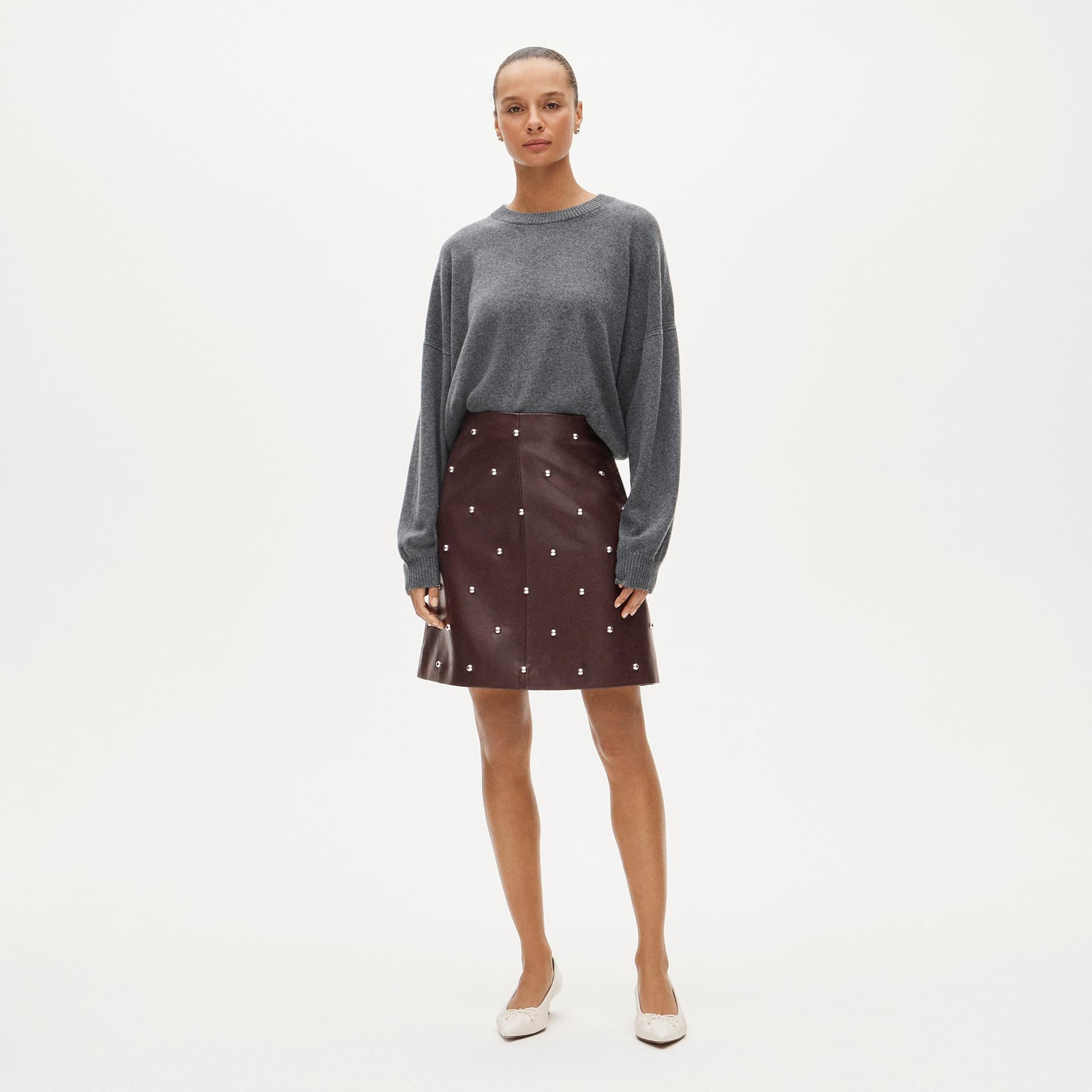 collection fairfax skirt in studded faux leather