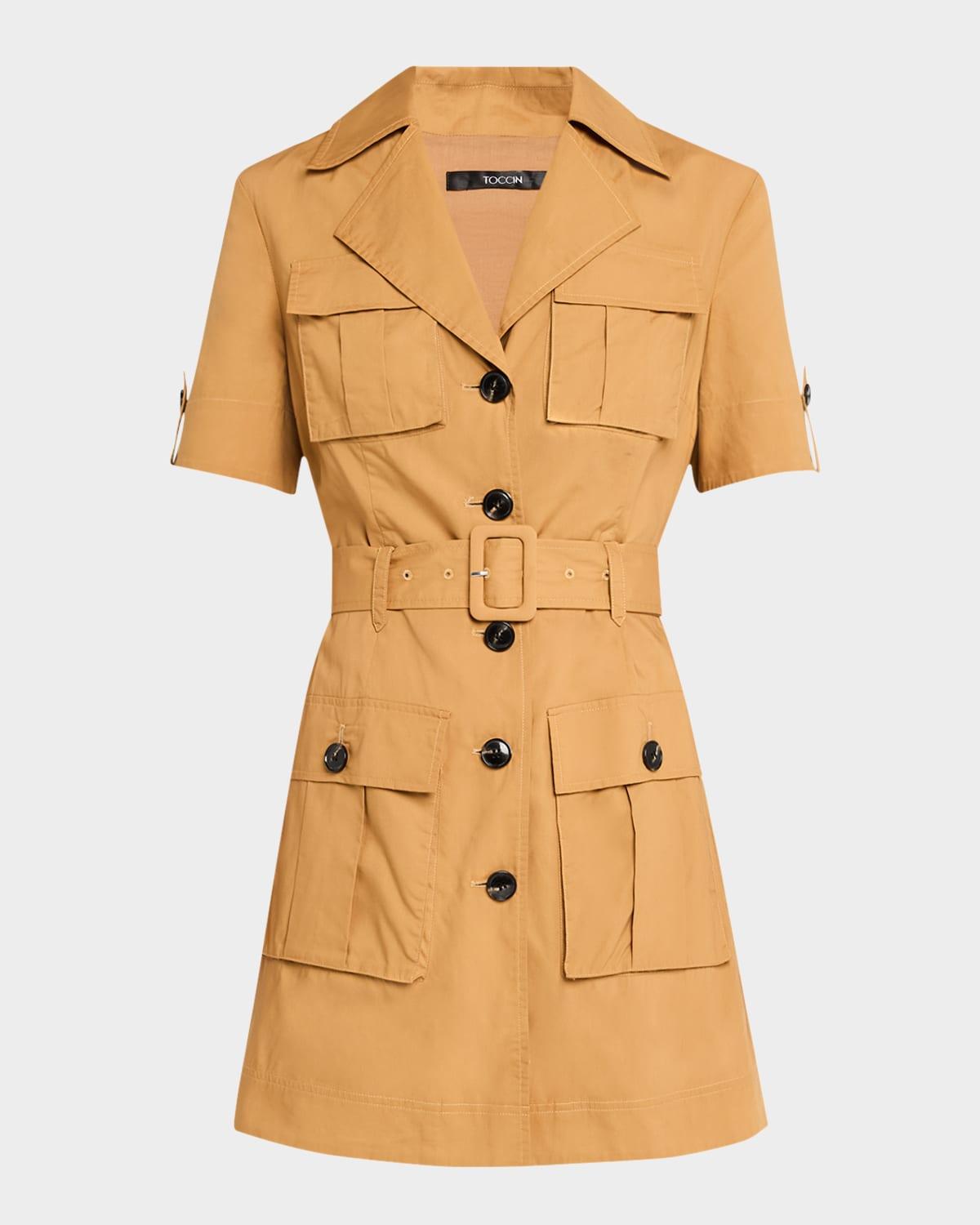 colleen button-front safari shirtdress