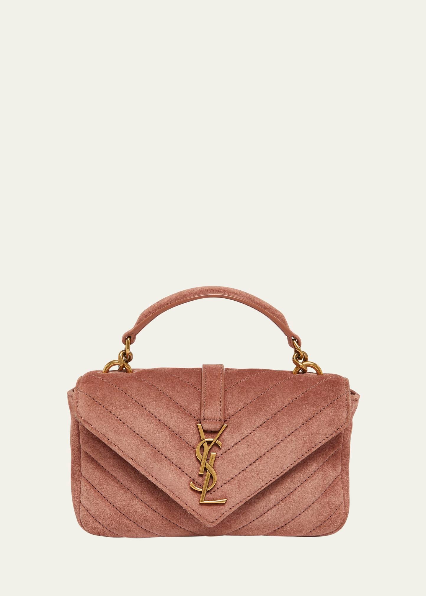 college mini chain shoulder bag in suede