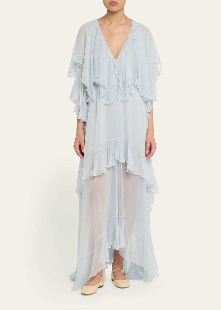 collia silk chiffon maxi dress
