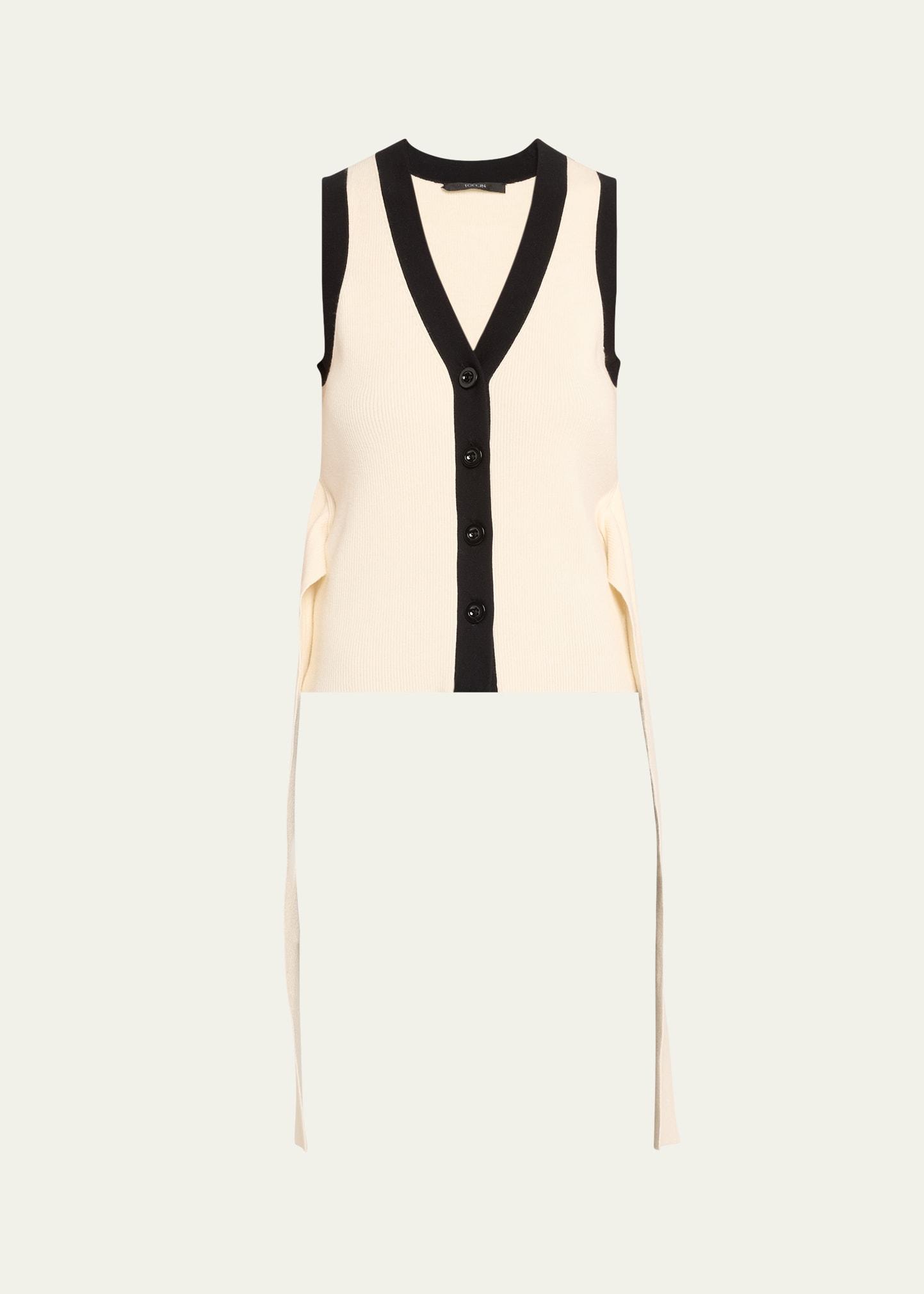 collins sleeveless knit tie-front vest