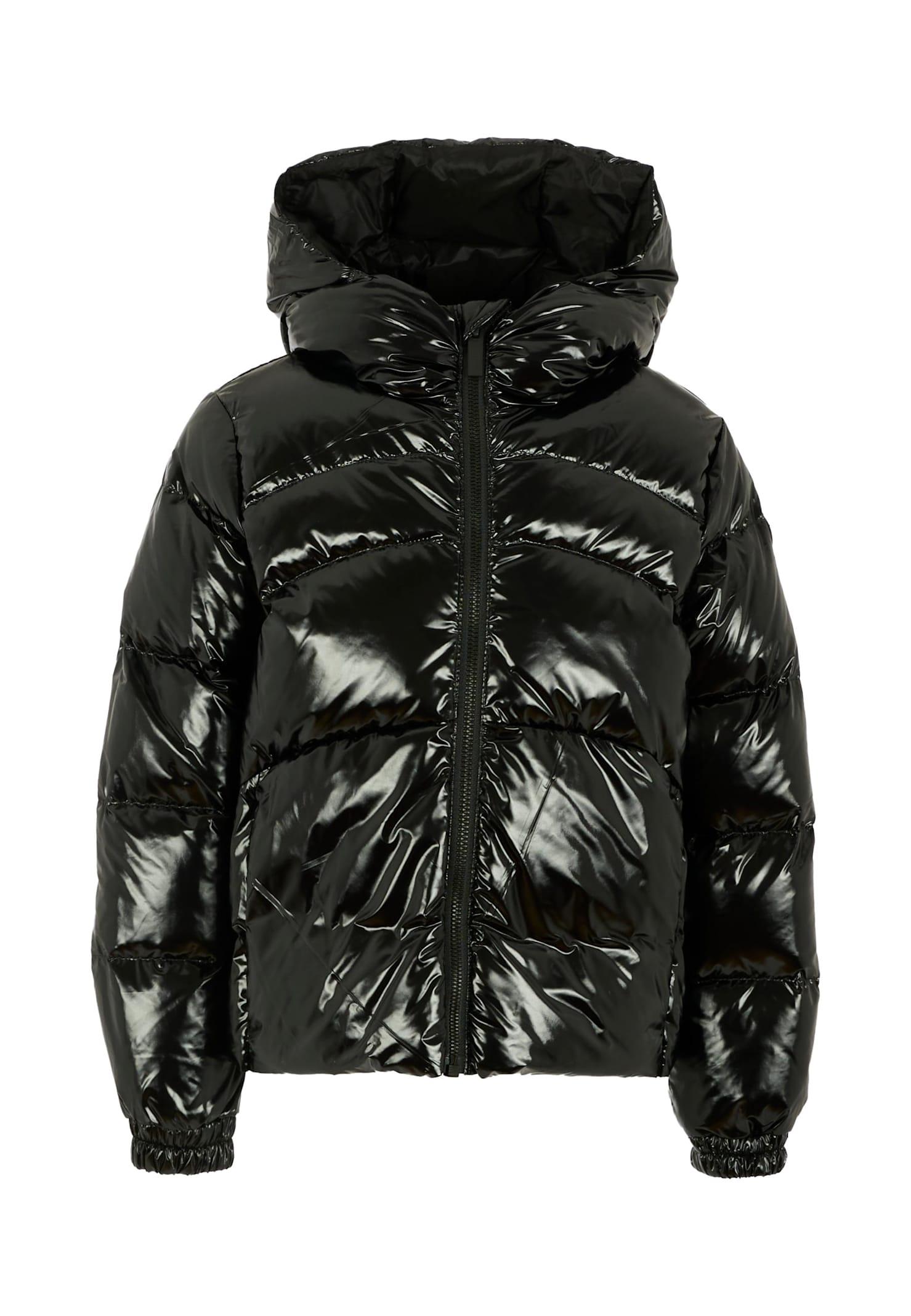 colmar black down jacket for girl with logo