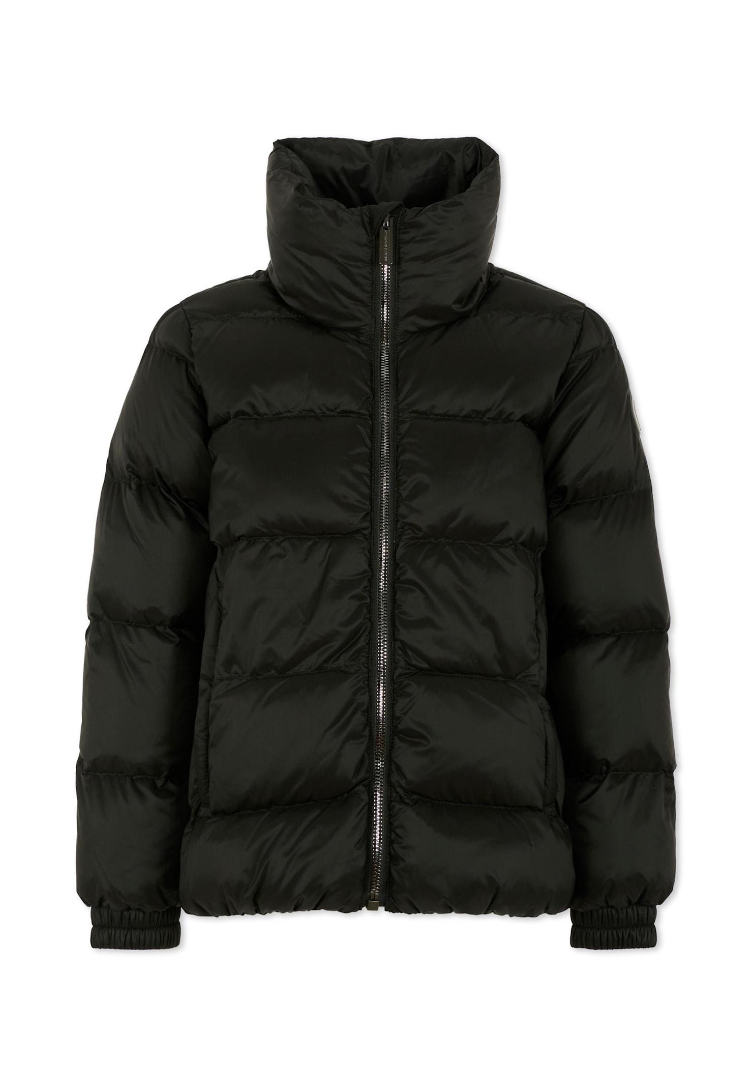 colmar black down jacket for girl with logo