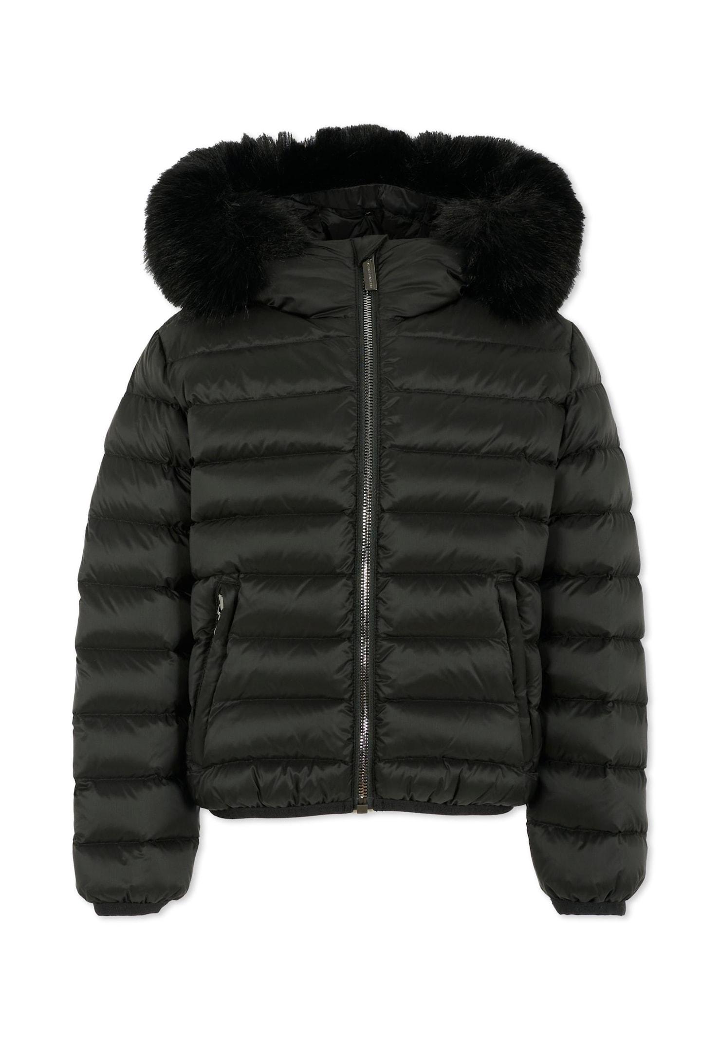 colmar black down jacket for girl with logo