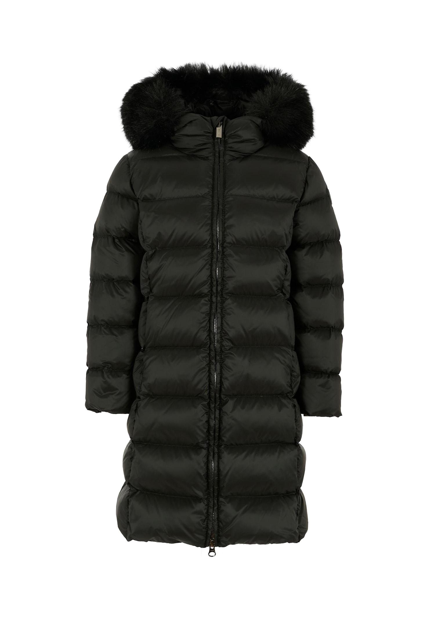 colmar black down jacket for girl with logo
