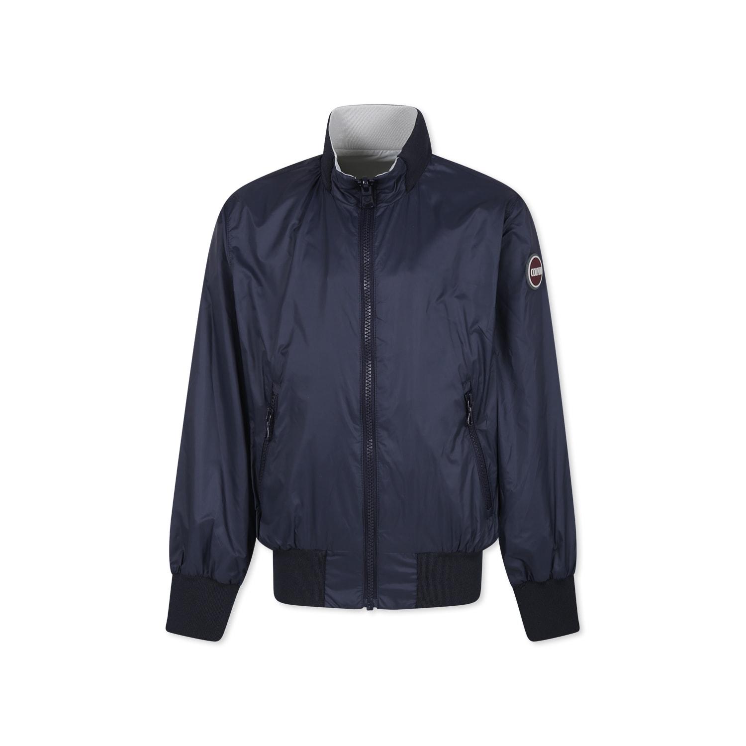colmar blue reversible windbreaker for boy with logo