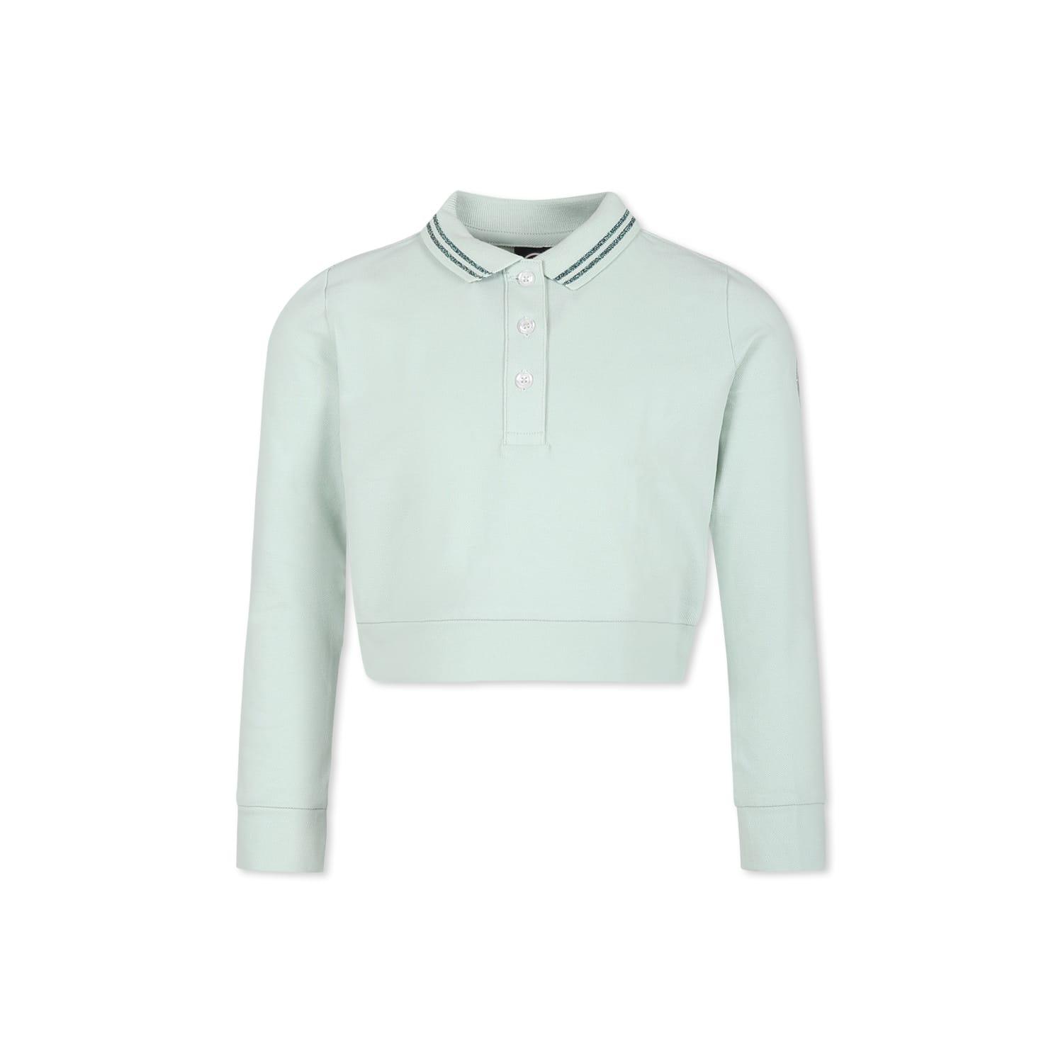 colmar green crop polo shirt for girl with logo