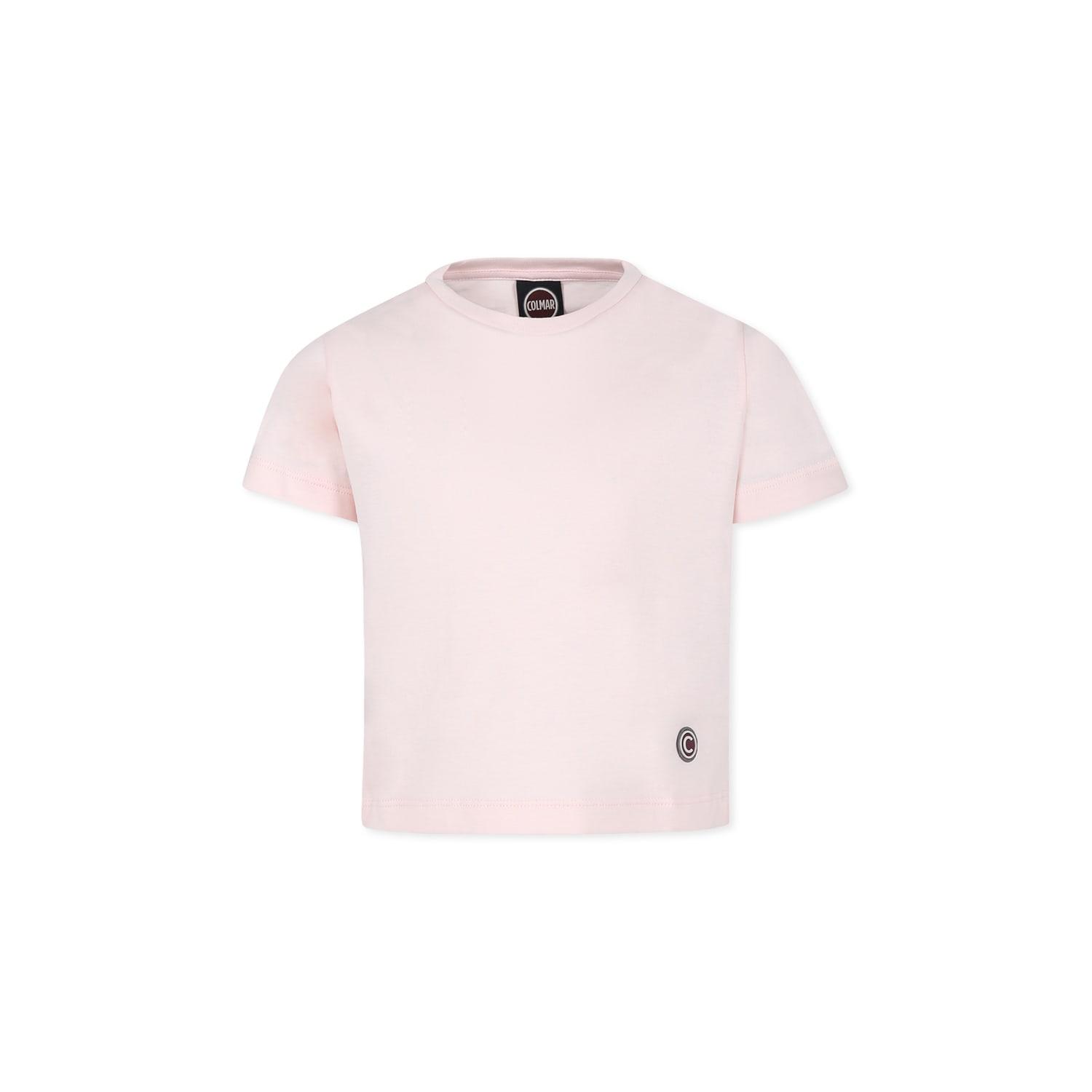 colmar pink t-shirt for girl with logo