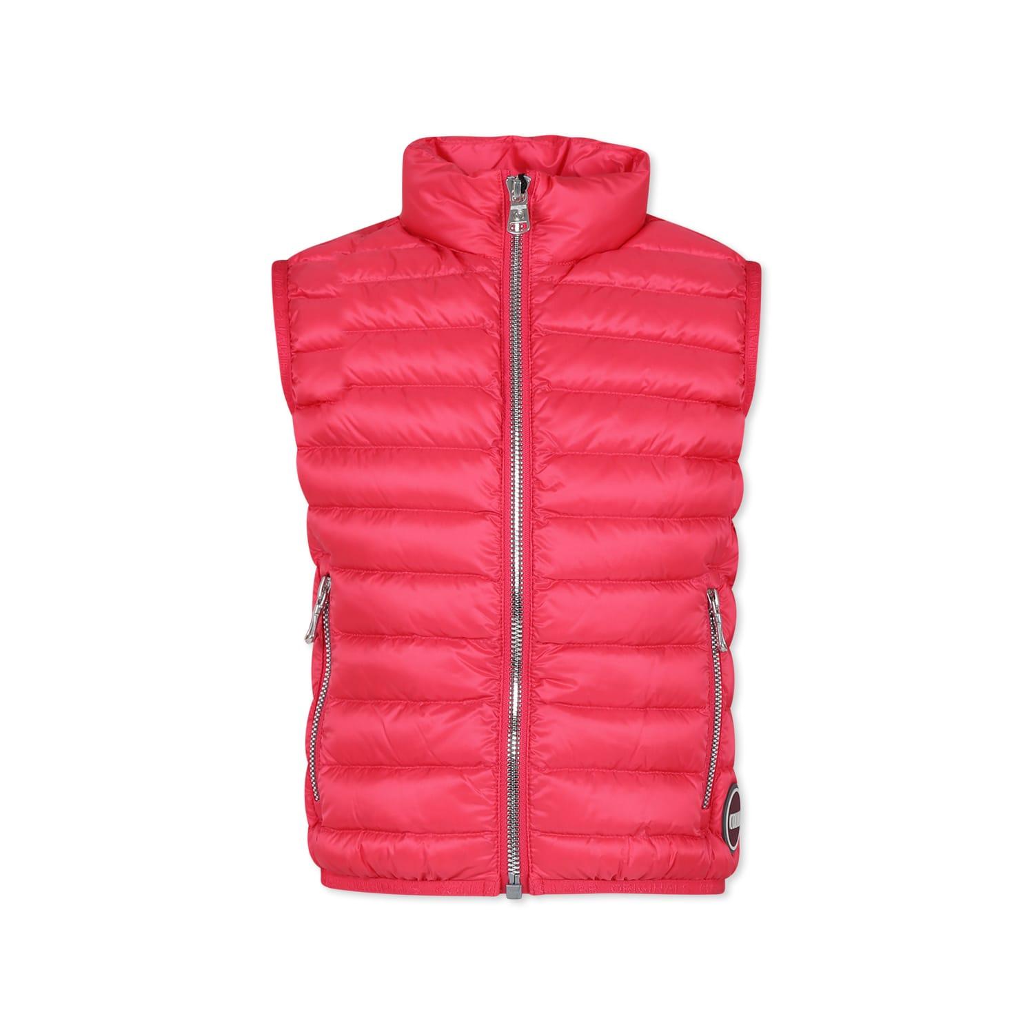 colmar pink vest for girl with logo