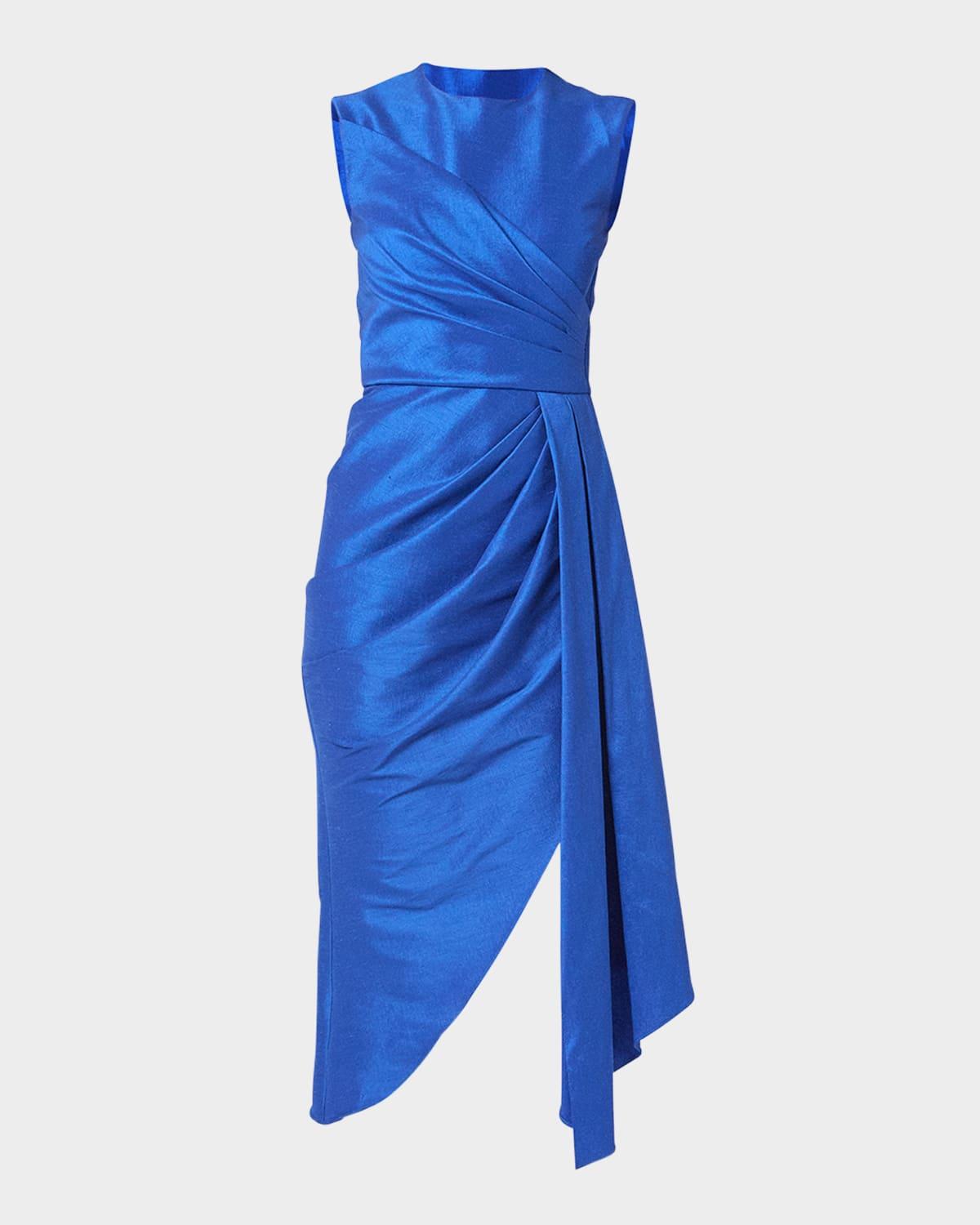 colony sleeveless draped high-low midi dress
