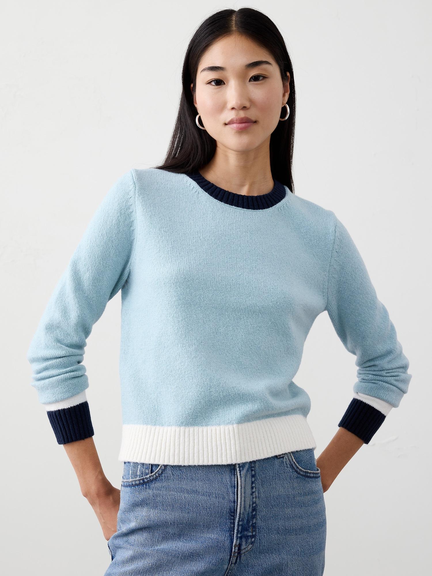 color blocked pullover sweater