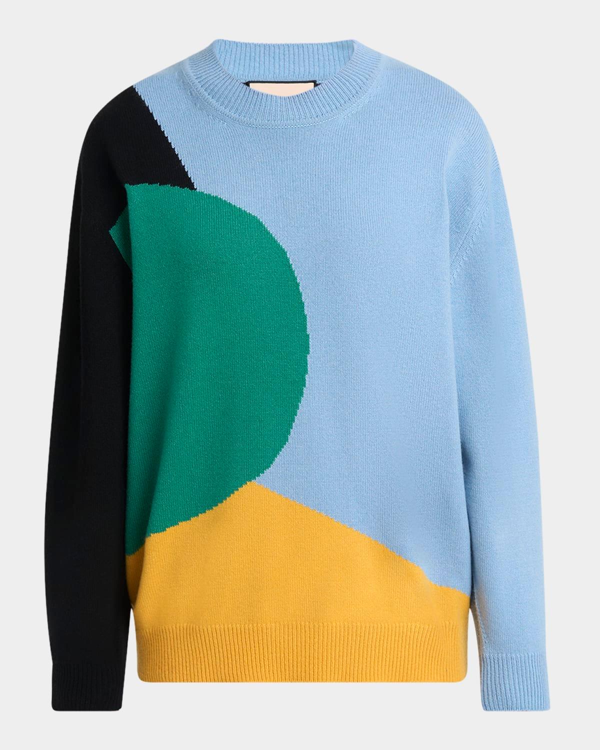 colorblock cashmere knit sweater
