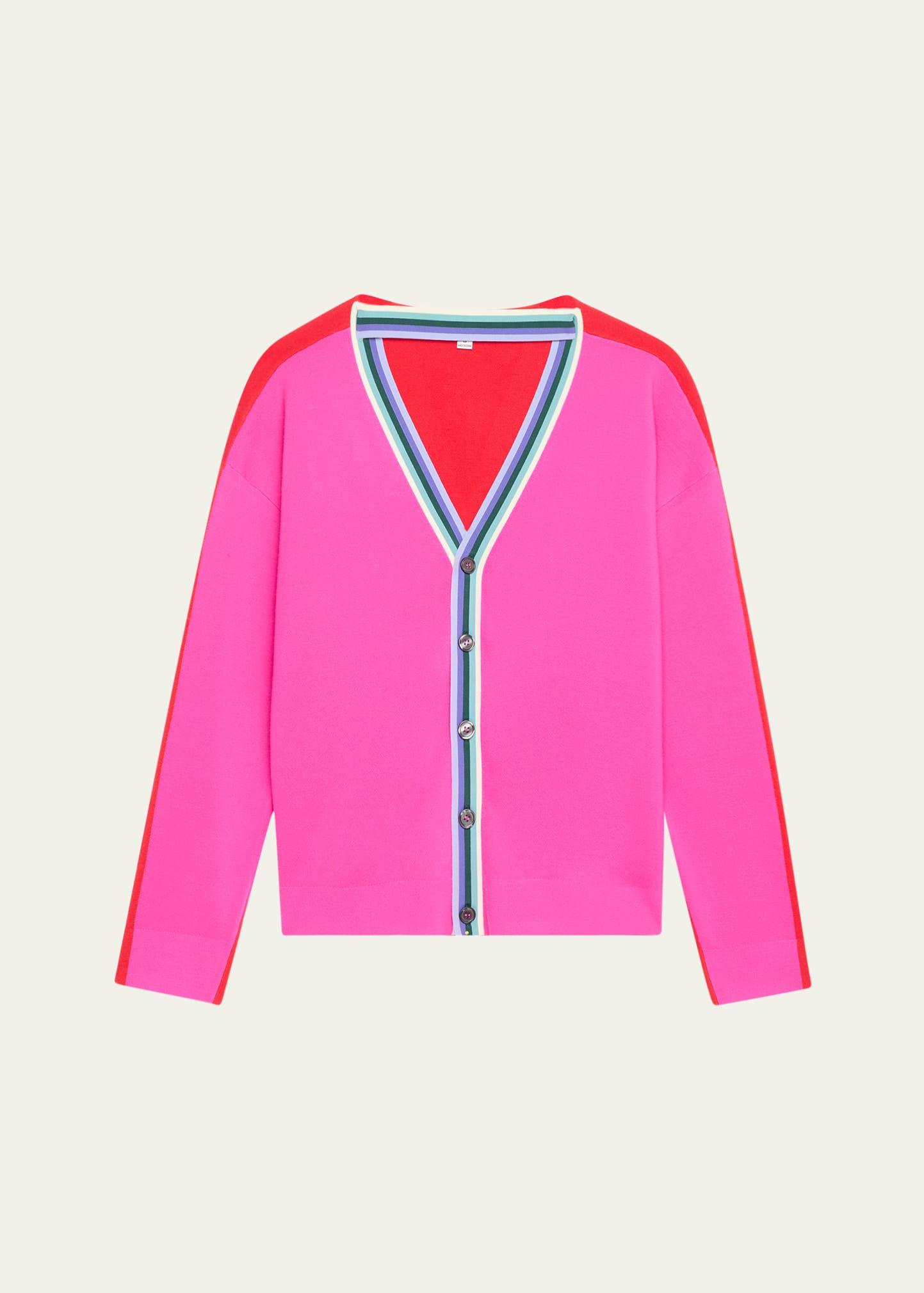 colorblock convertible wool cardigan