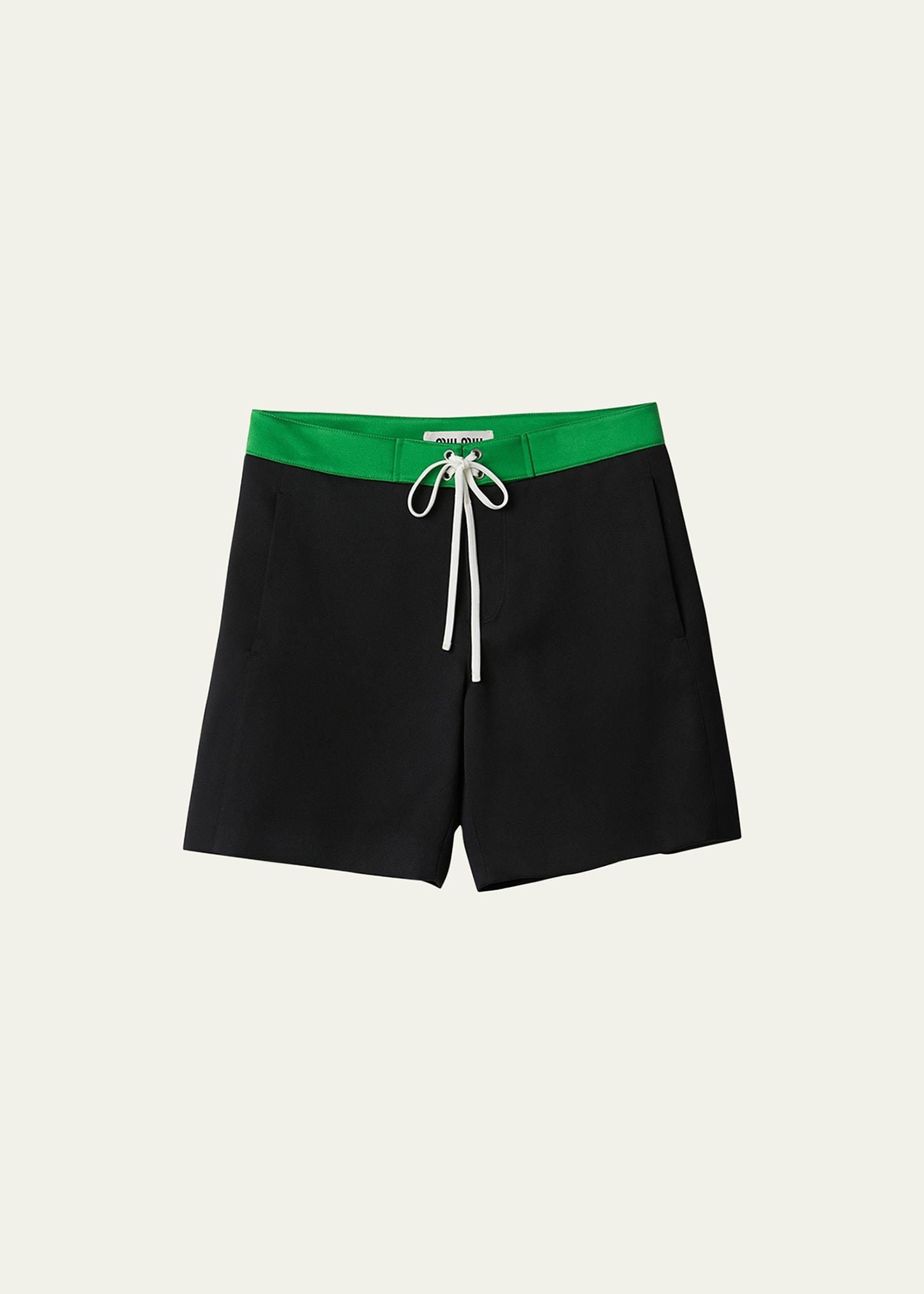 colorblock drawstring low rise shorts