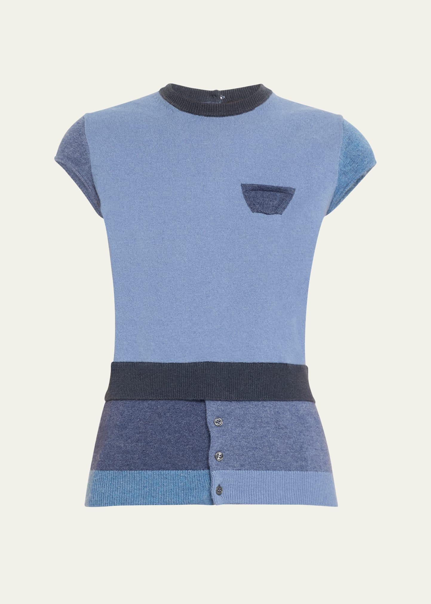 colorblock layered cashmere sweater