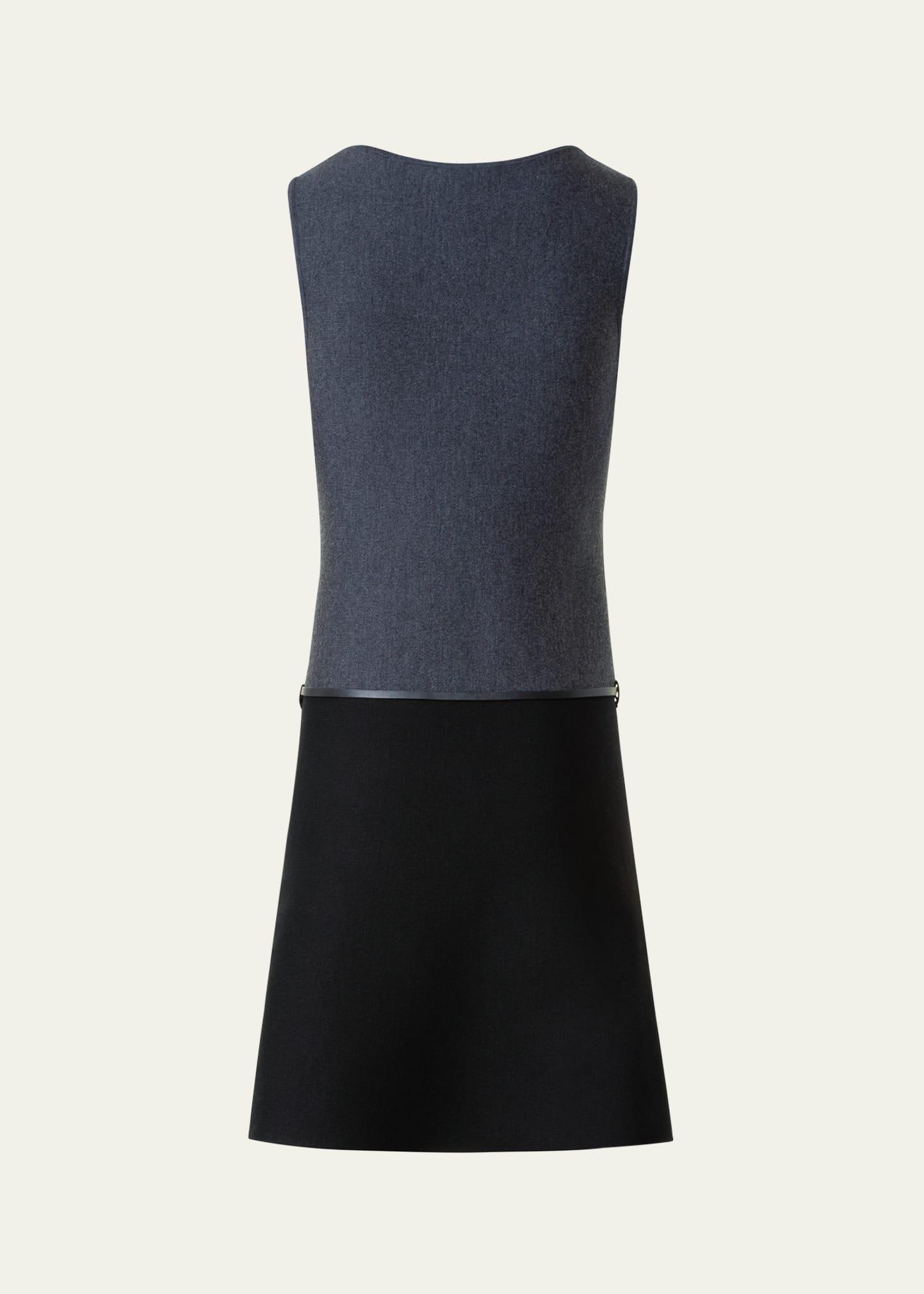 colorblock milano knit sleeveless mini dress