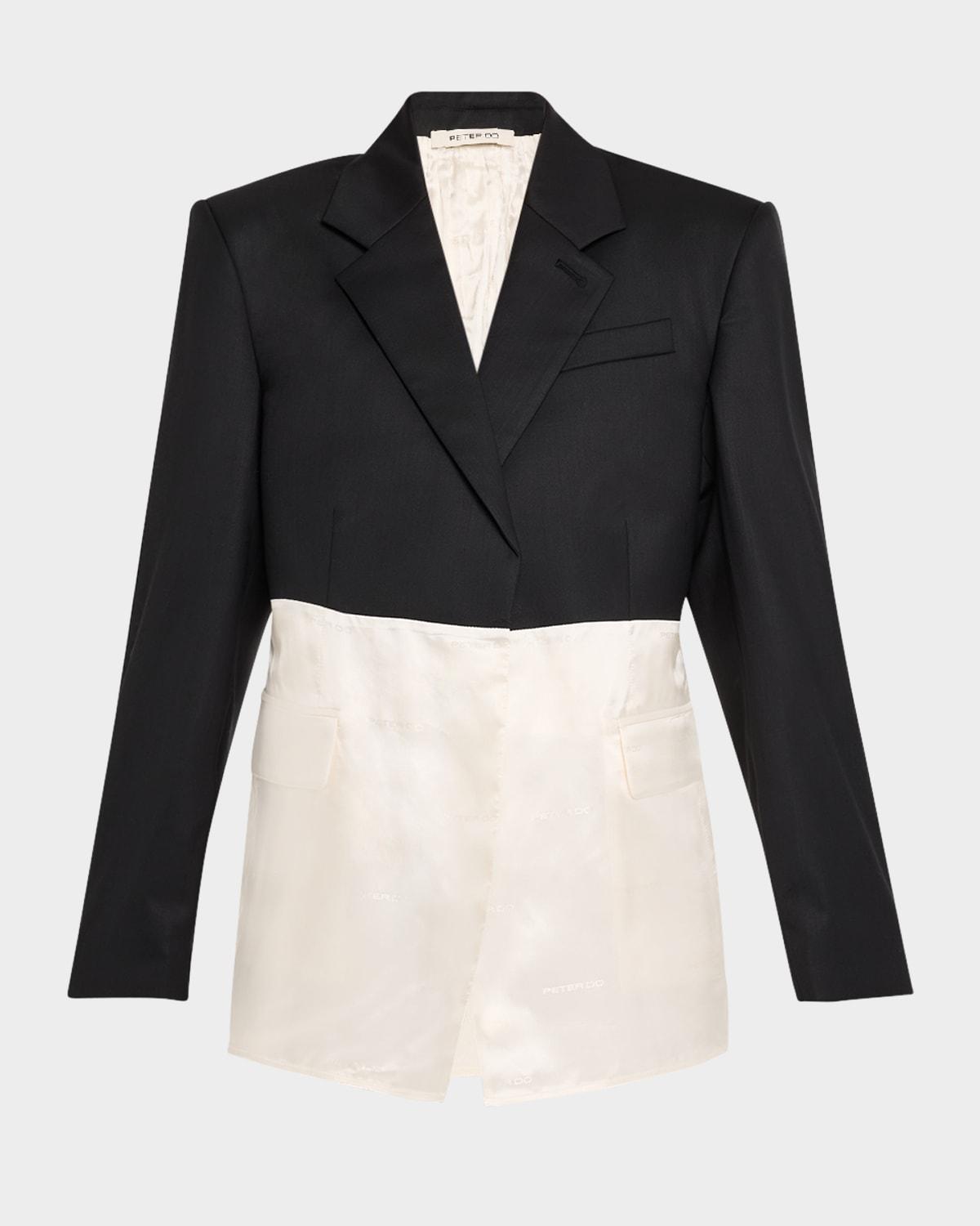 colorblock oversized single-breasted sportcoat