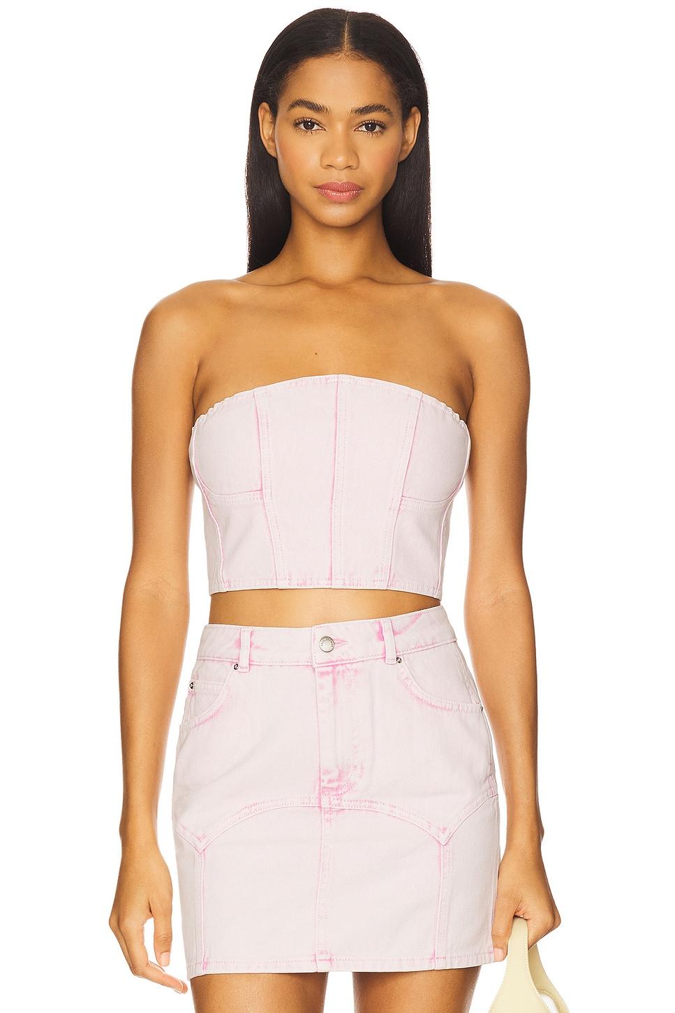 colored denim bustier top