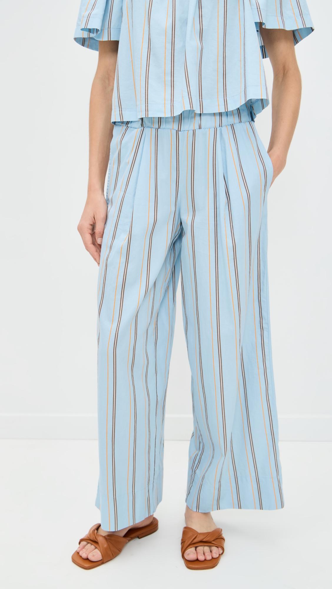 column stripe poplin pants