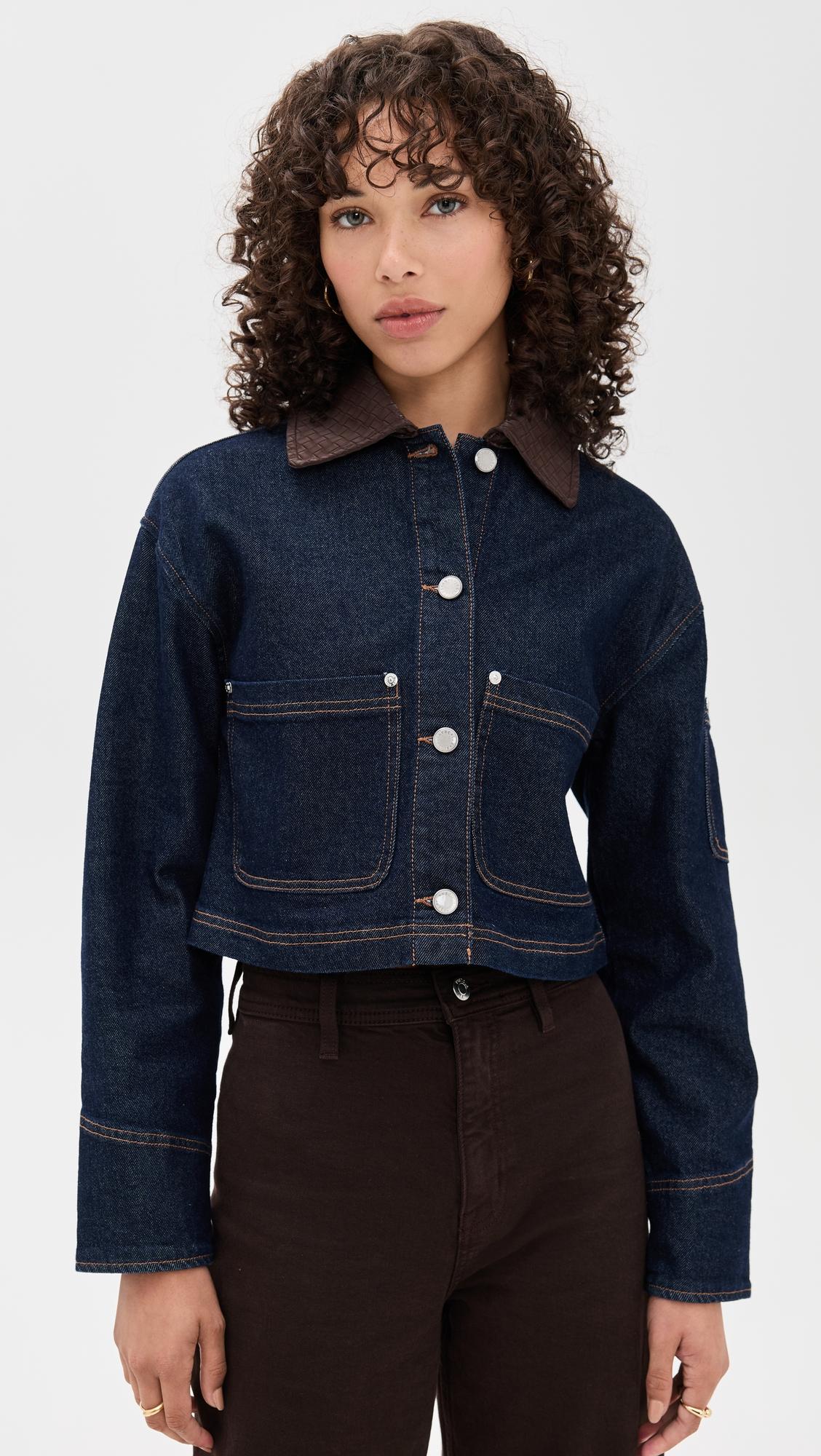 combo collar crop trucker jacket