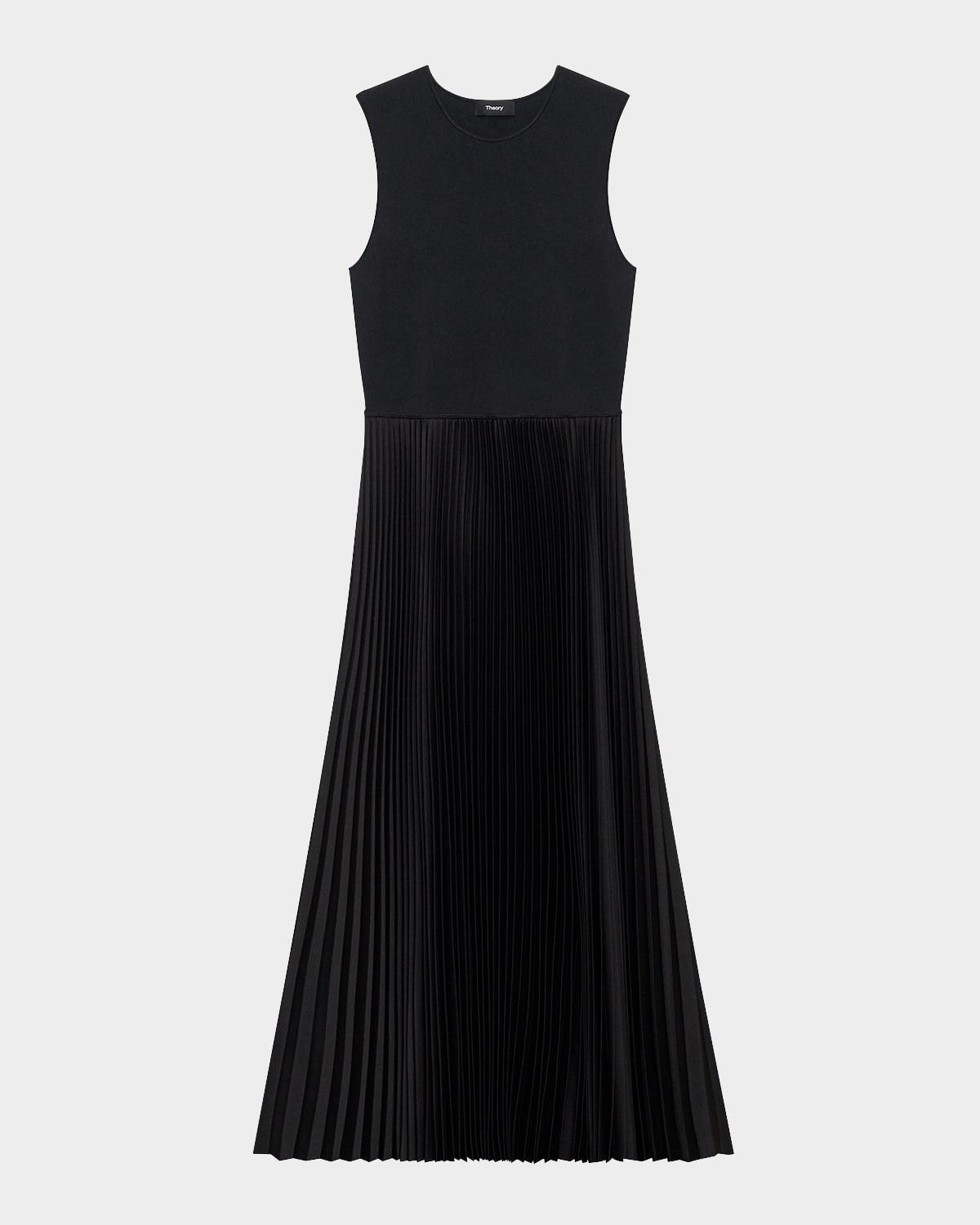 combo satin pleated dress