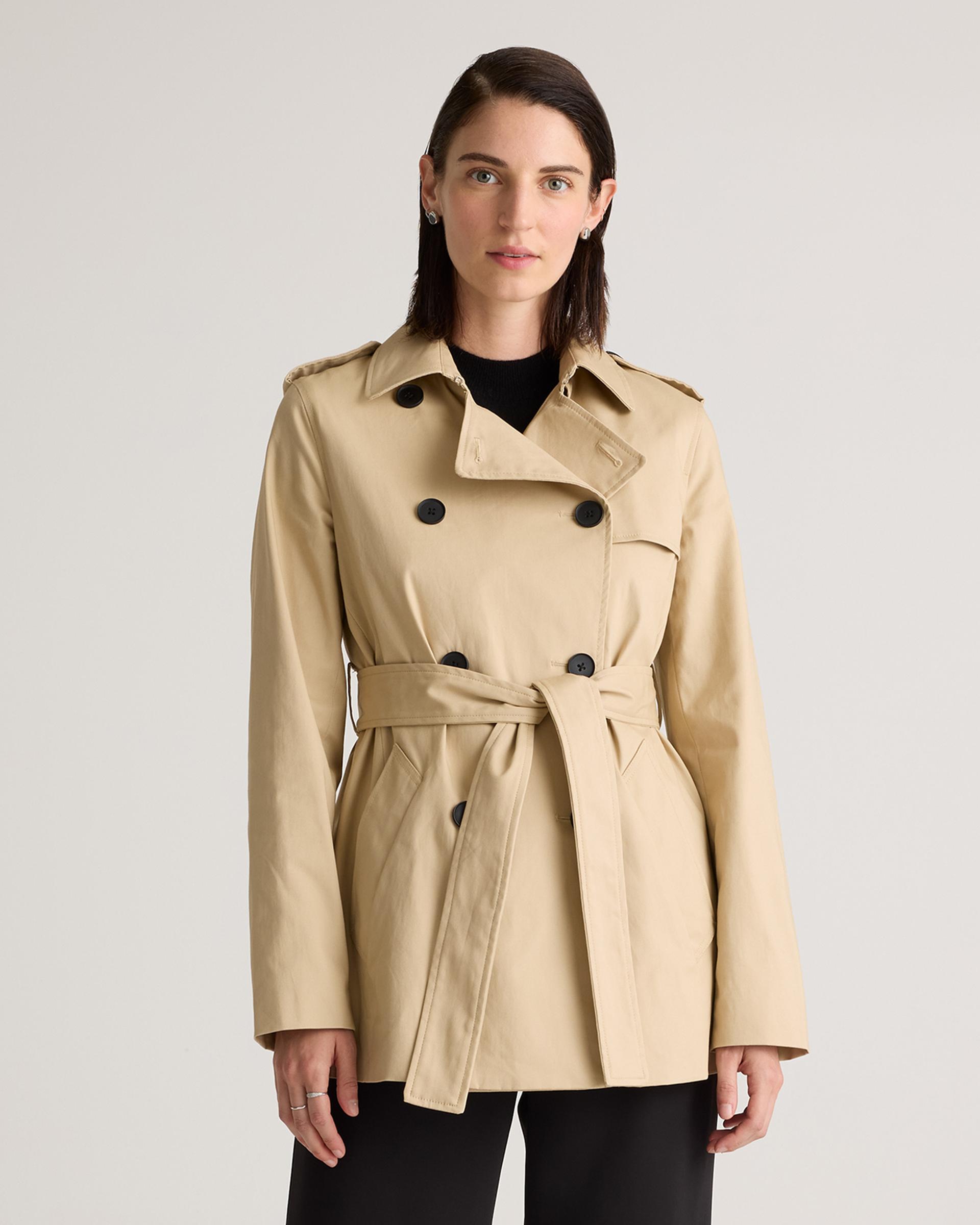 comfort stretch short trench coat