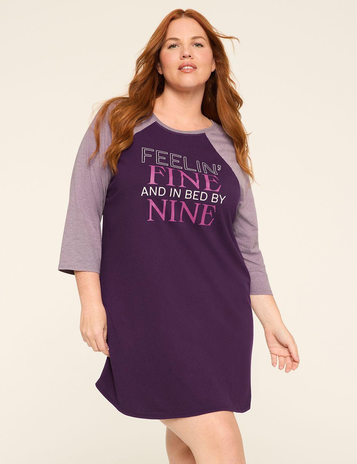 comfy cotton 3/4-sleeve sleepshirt