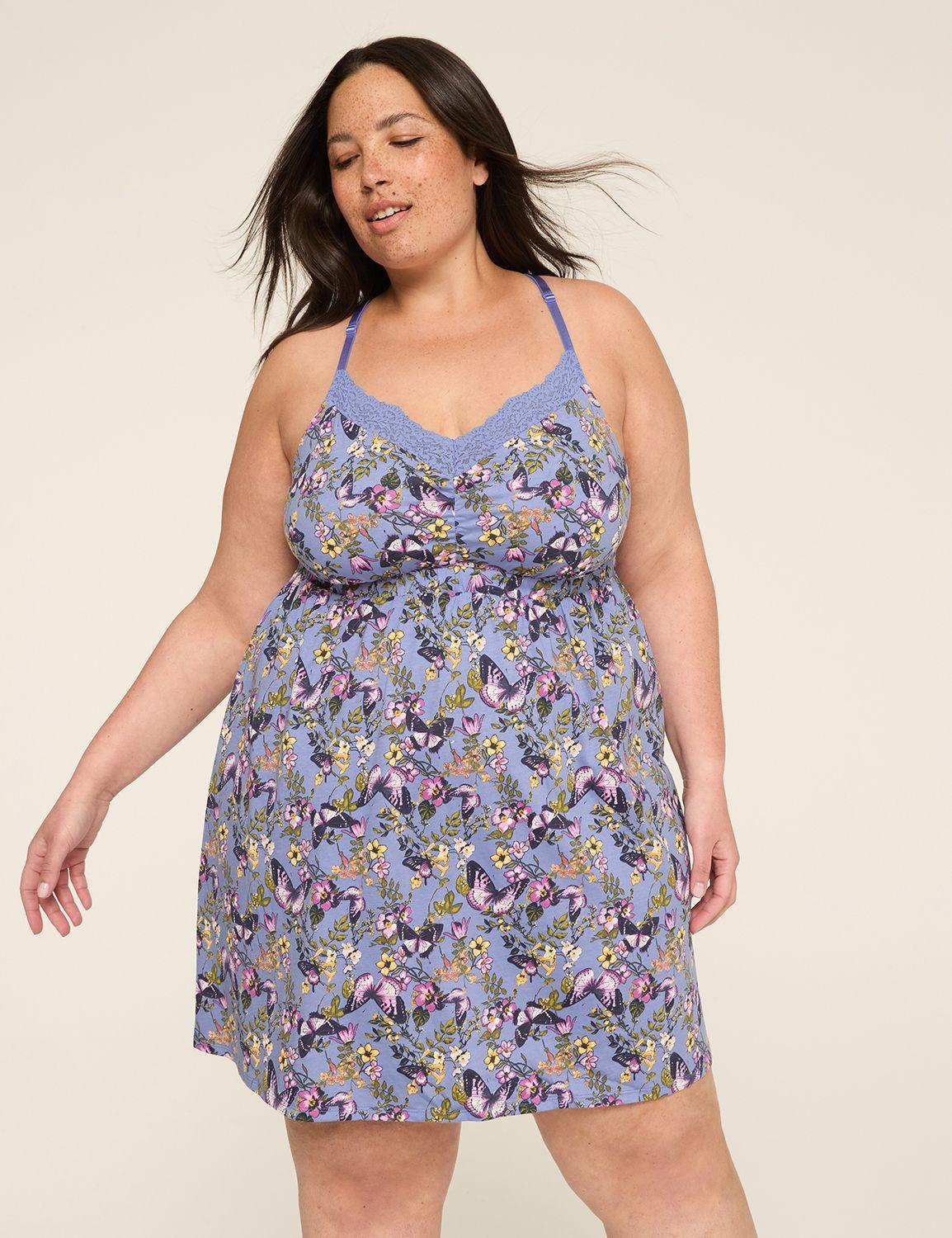 comfy cotton lace-trim chemise