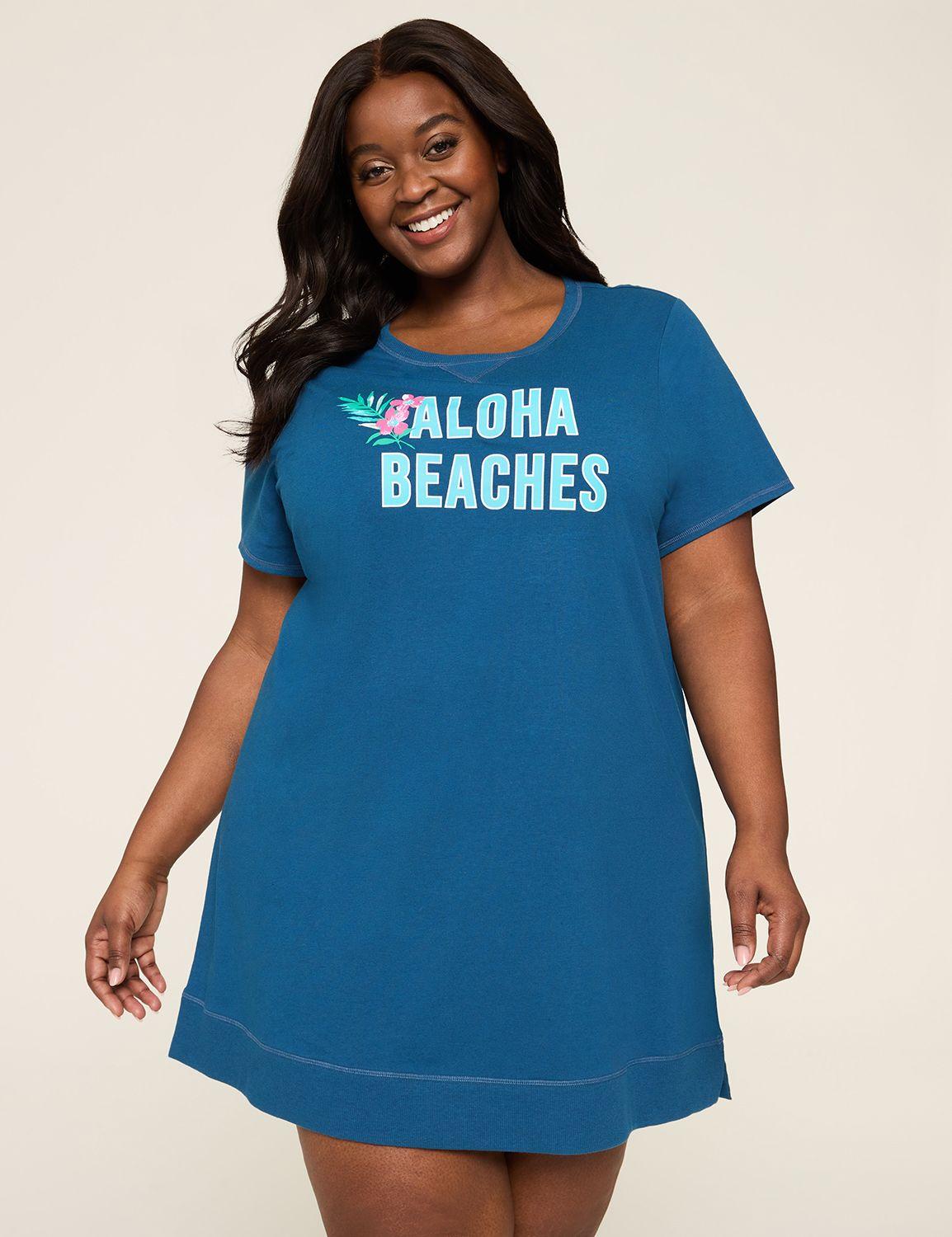comfy cotton rib-trim sleepshirt